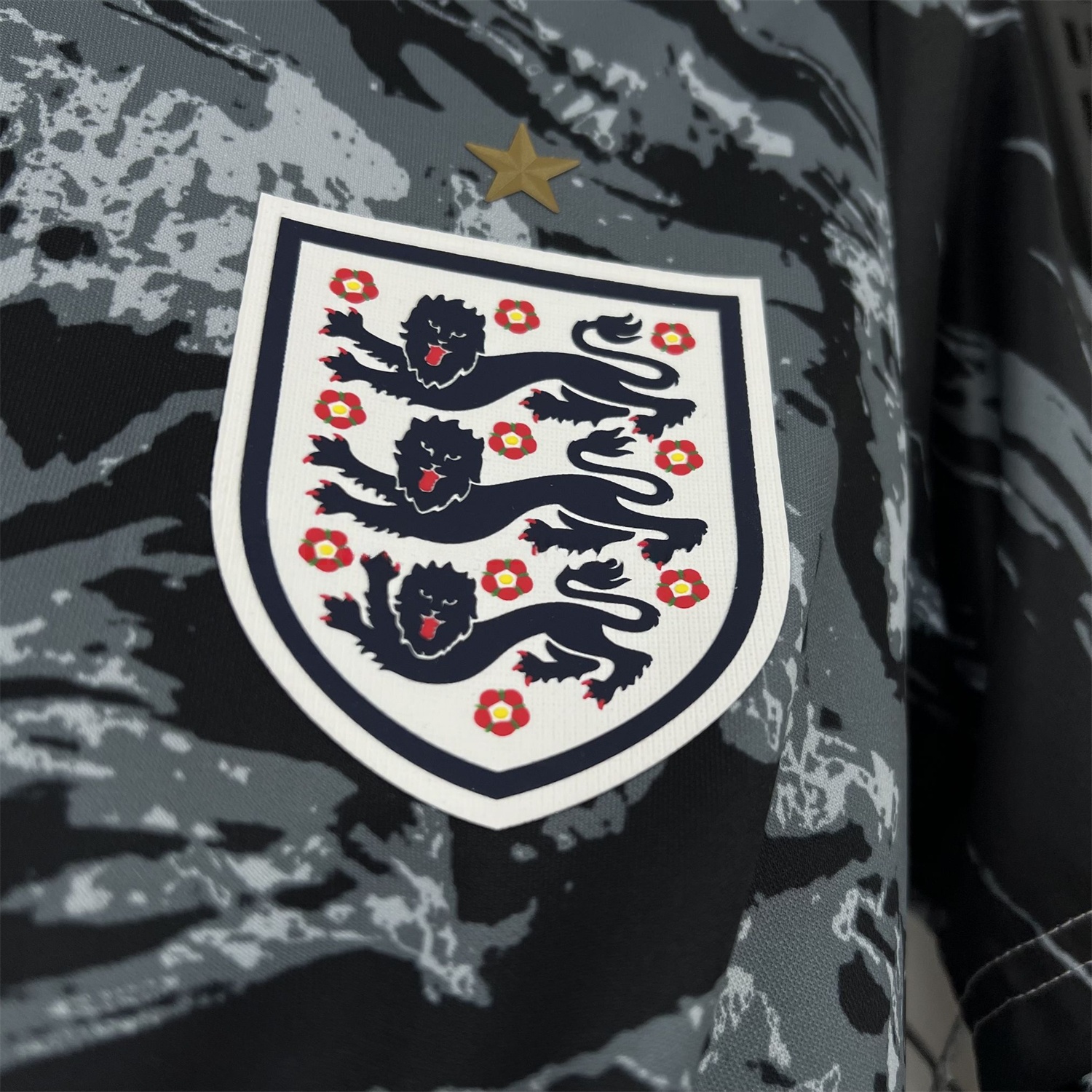 England 2026 Black With Gray And White Abstract Swirls Special Edition Jersey - Fans Version - Unitedfutballjersey
