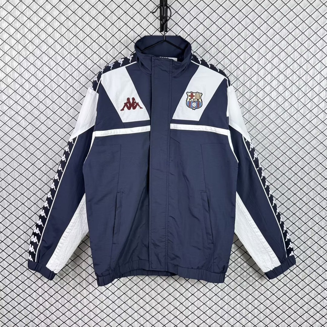 Retro Barcelona 1994-95 Windbreaker Jacket - Black - Unitedfutballjersey