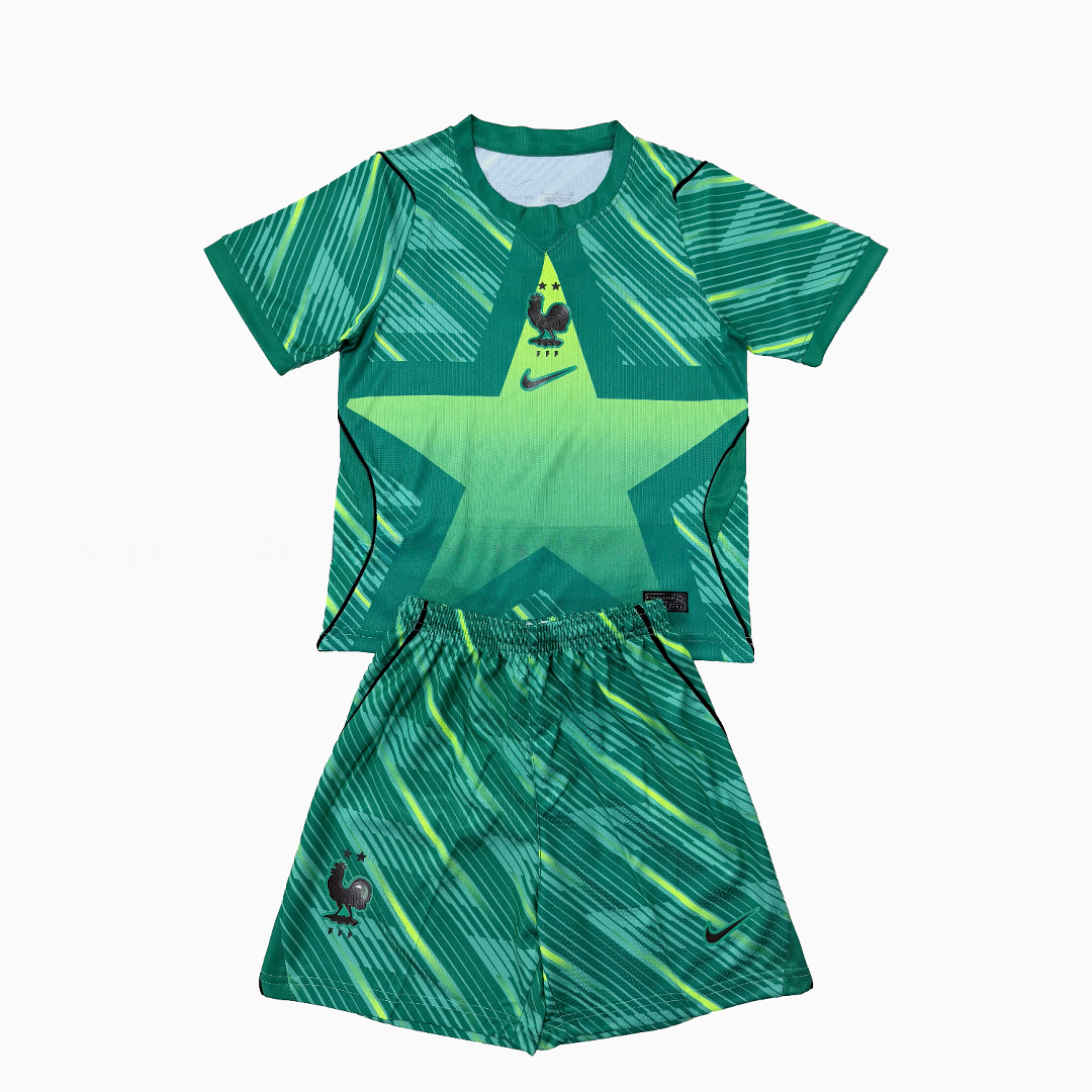 France 2026 Green Goalkeeper Men's Adult Jersey Set - Fans Version - Unitedfutballjersey