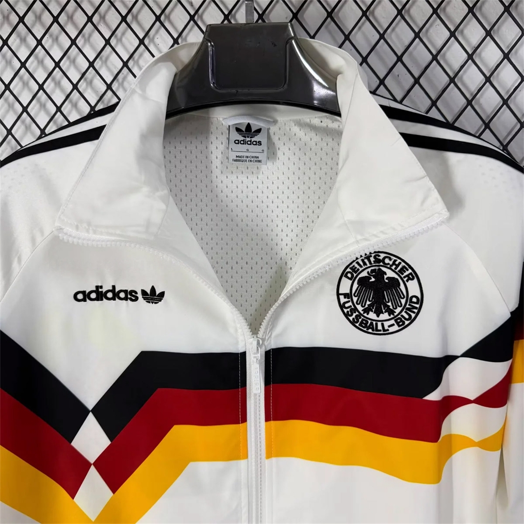 Germany 2026 Windbreaker Jacket - White With Classic Stripes - Unitedfutballjersey