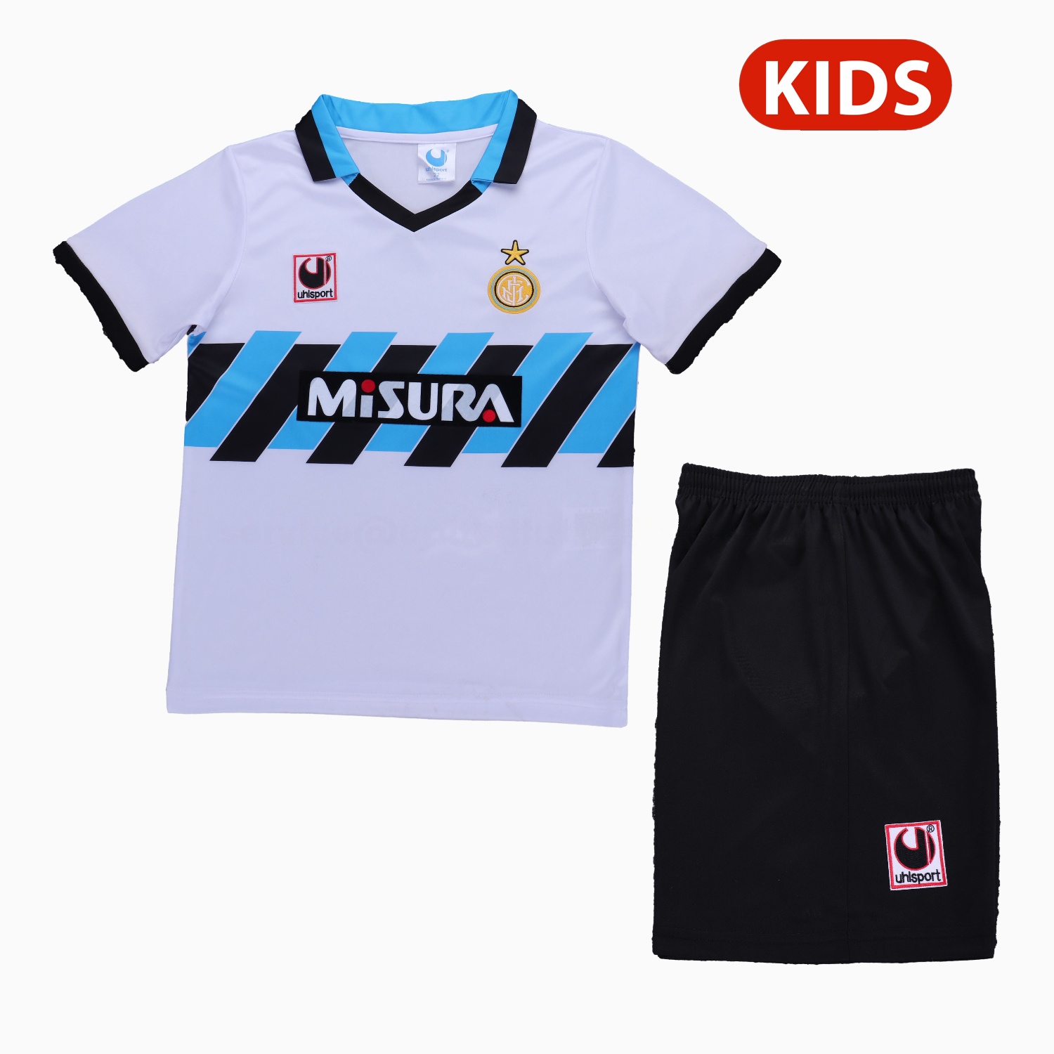 Retro Inter Milan 1990-91 Home Kids Kit - Unitedfutballjersey