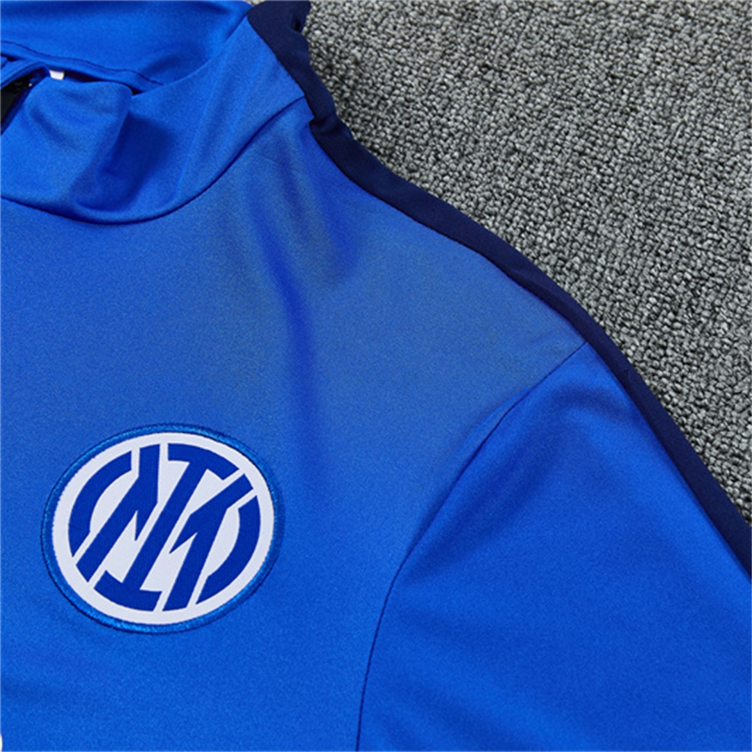 Inter Milan 26-27 Kids Long Sleeve Training Set - Blue Top & Royal Blue Pants - Unitedfutballjersey