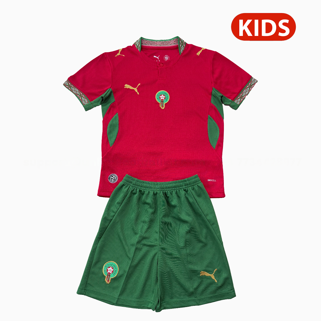 Morocco 2026 Home Kids Kit - Unitedfutballjersey