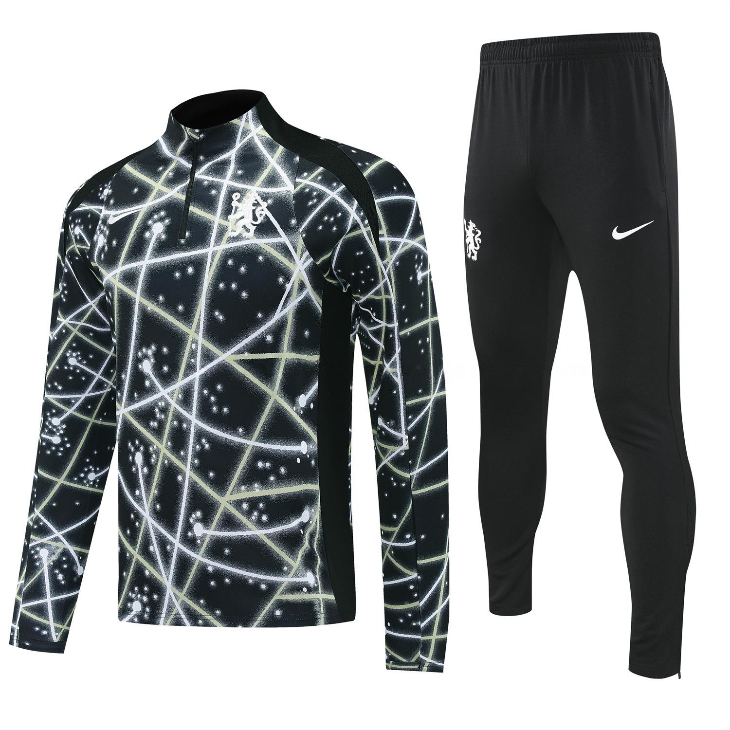 C.H.E.L.S.E.A 25-26 Meteor Pattern Long Sleeve Training Set - Player Version - Starry Sky Top and Black Pants - Unitedfutballjersey