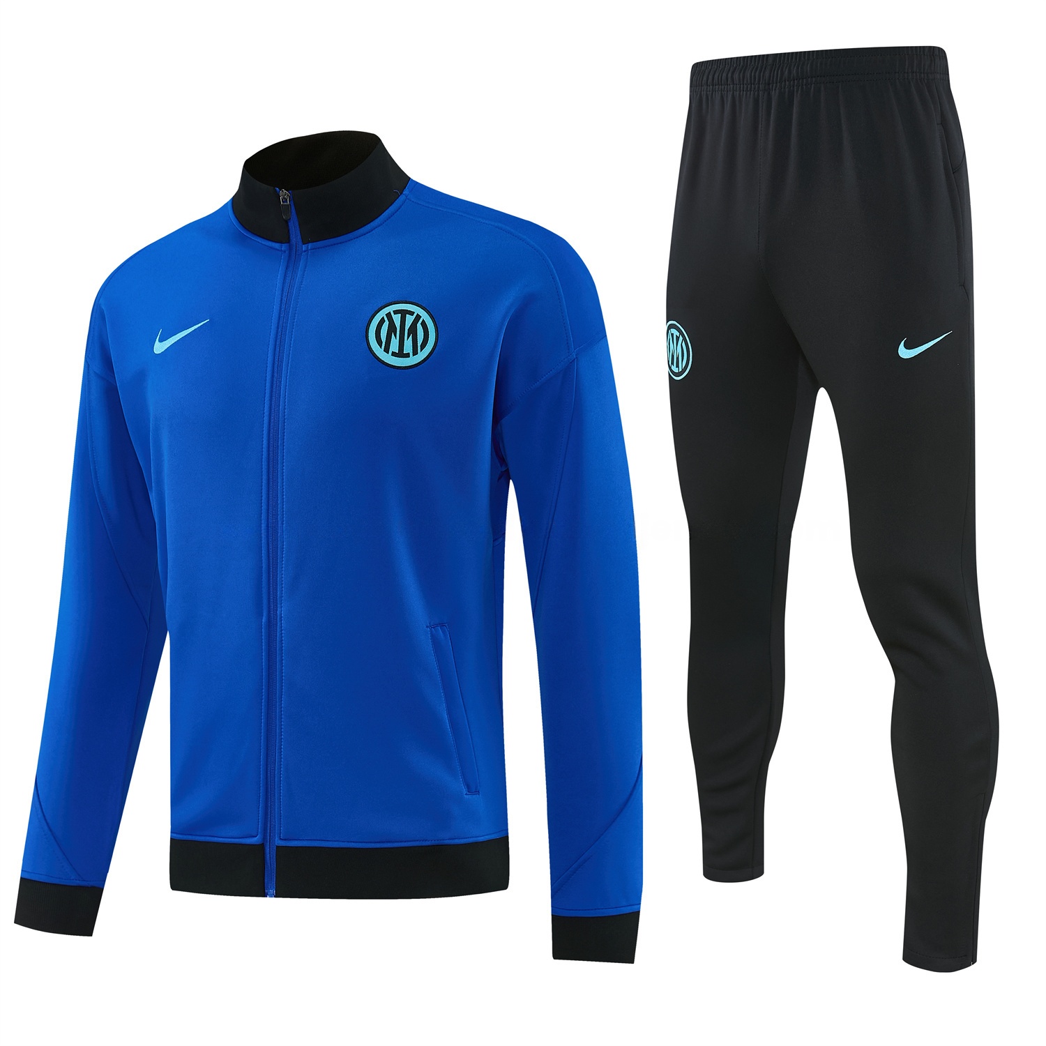 Inter Milan 25-26 Jacket Training Tracksuit - Ocean Blue Jackets & Black Pants - Unitedfutballjersey