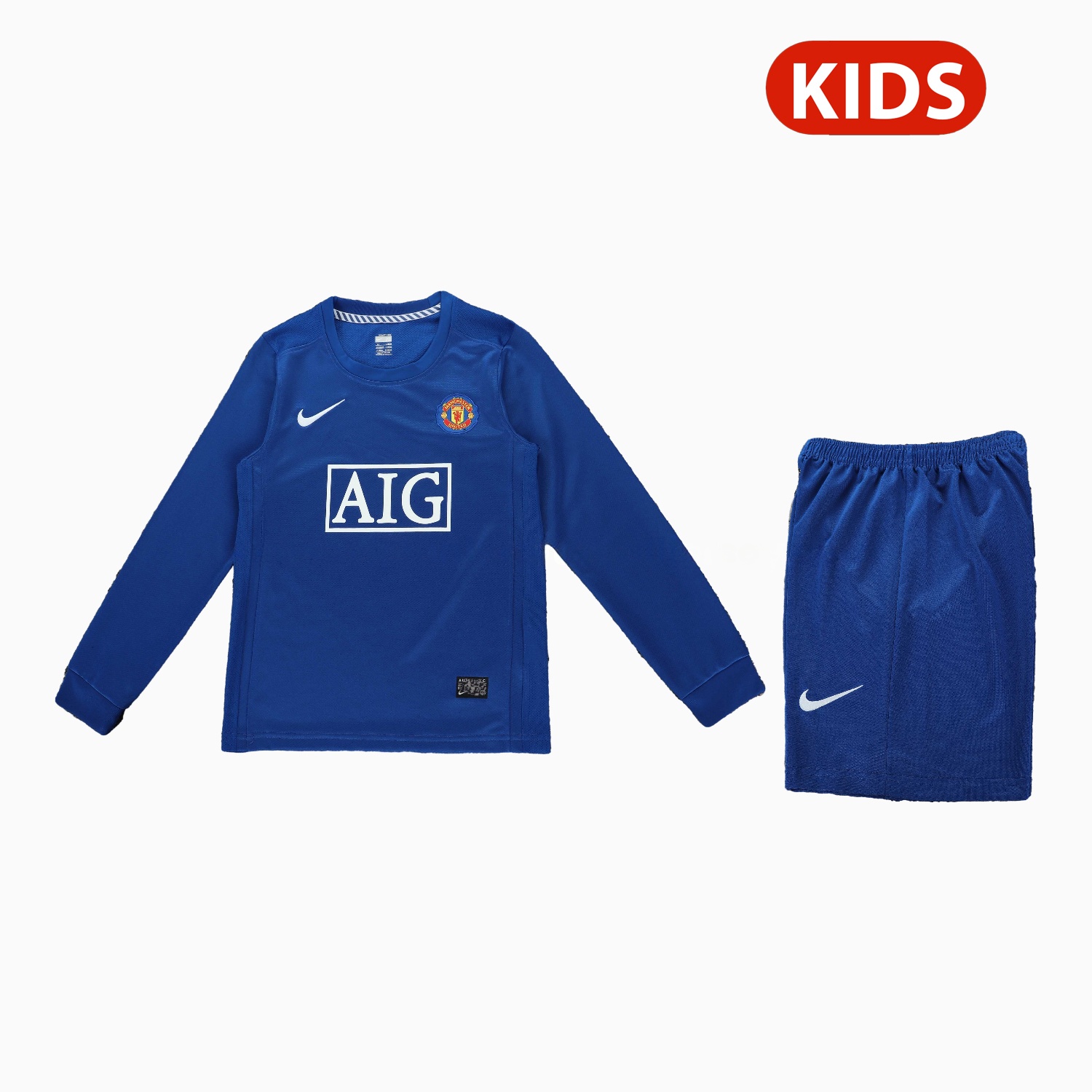 Retro Manchester United 2008-09 Third Long Sleeves Kids Kit - Unitedfutballjersey