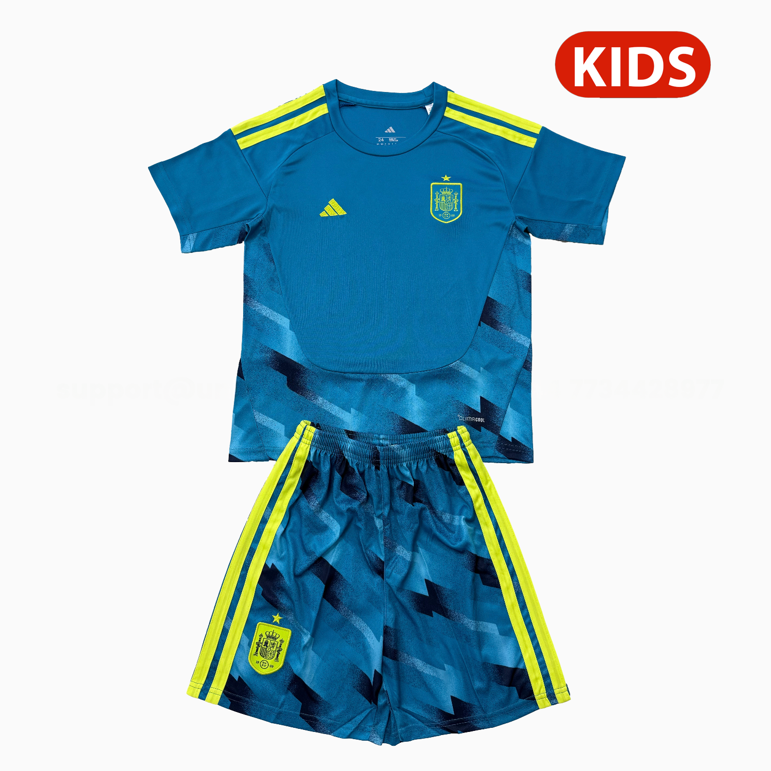 Spain 2026 Lake Blue Goalkeeper Kids Kit - Unitedfutballjersey
