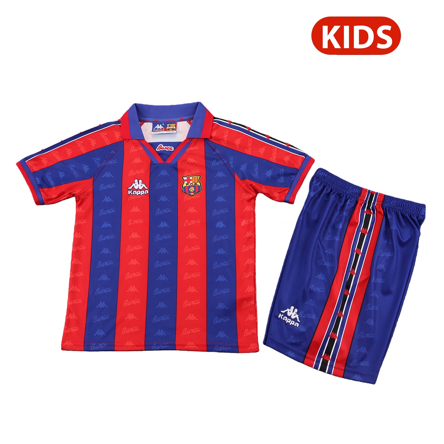 Retro Barcelona 1996-97 Home Kids Kit - Unitedfutballjersey