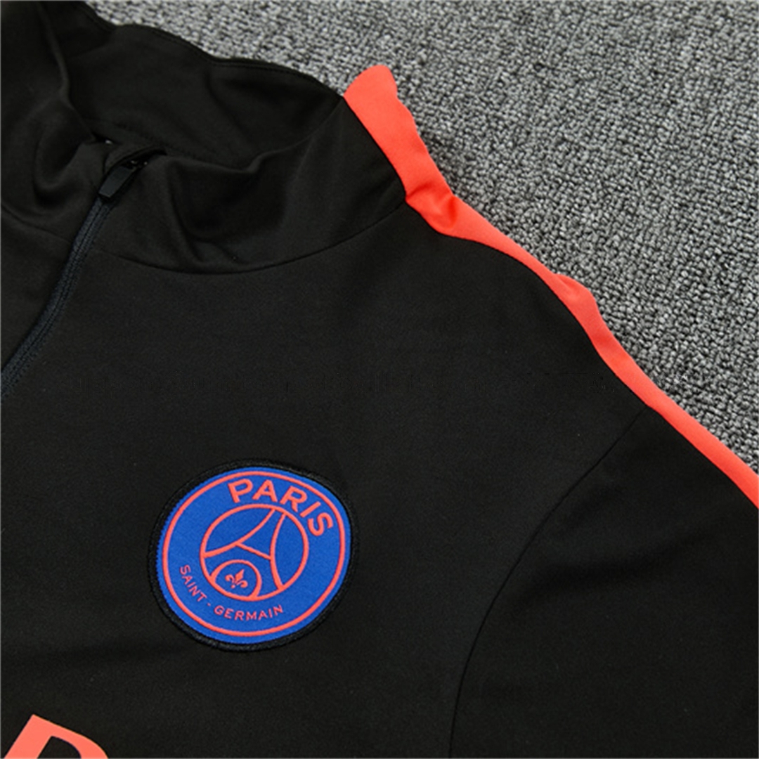 Paris Saint-Germain 26-27 Long Sleeves Training Set - Black With Pink Top & Pants - Unitedfutballjersey