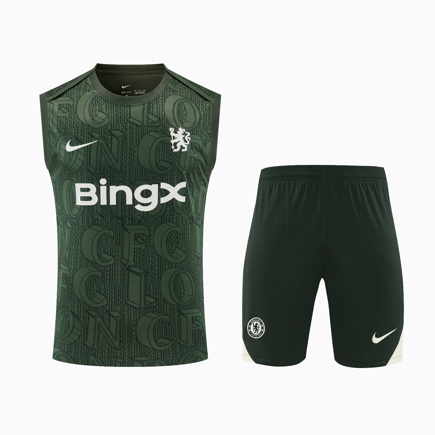 C.H.E.L.S.E.A 25-26 Vest Training Set - Dark Green Top & Dark Green Pants - Unitedfutballjersey