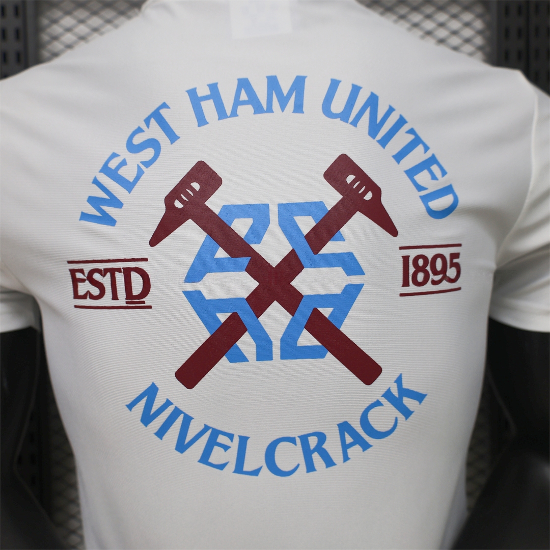 West Ham United 26-27 Retro Casual Style White Jersey - Player Version - Unitedfutballjersey