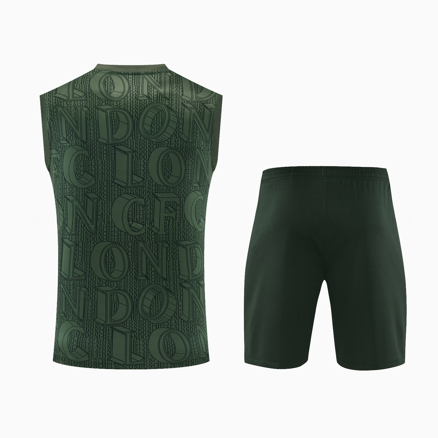 C.H.E.L.S.E.A 25-26 Vest Training Set - Dark Green Top & Dark Green Pants - Unitedfutballjersey