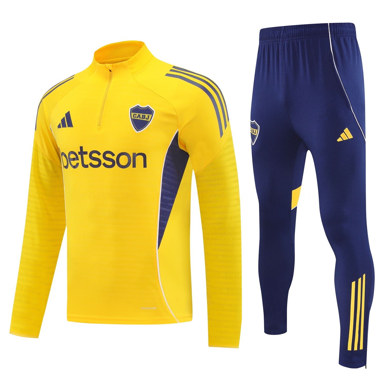 Boca Juniors 25-26 Long Sleeves Training Set - Yellow Top & Royal Blue Pants - Unitedfutballjersey