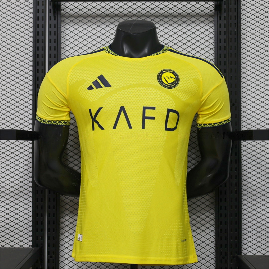 Al Nassr Riyadh Victory 26-27 Home Jersey With Sponsors - Player Version - Unitedfutballjersey