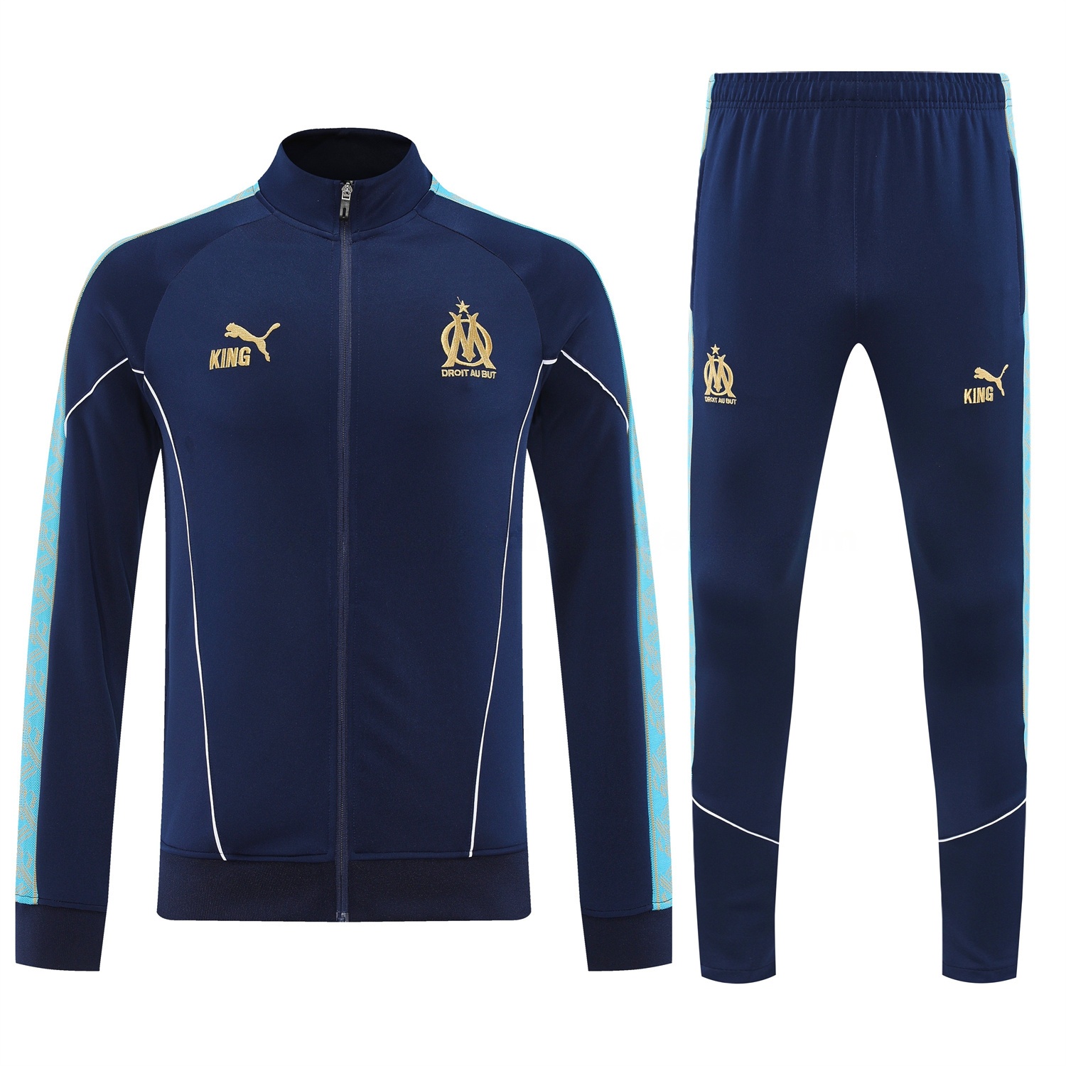 Marseille 25-26 Long Sleeve Training Set - Dark Blue Top & Pants - Unitedfutballjersey