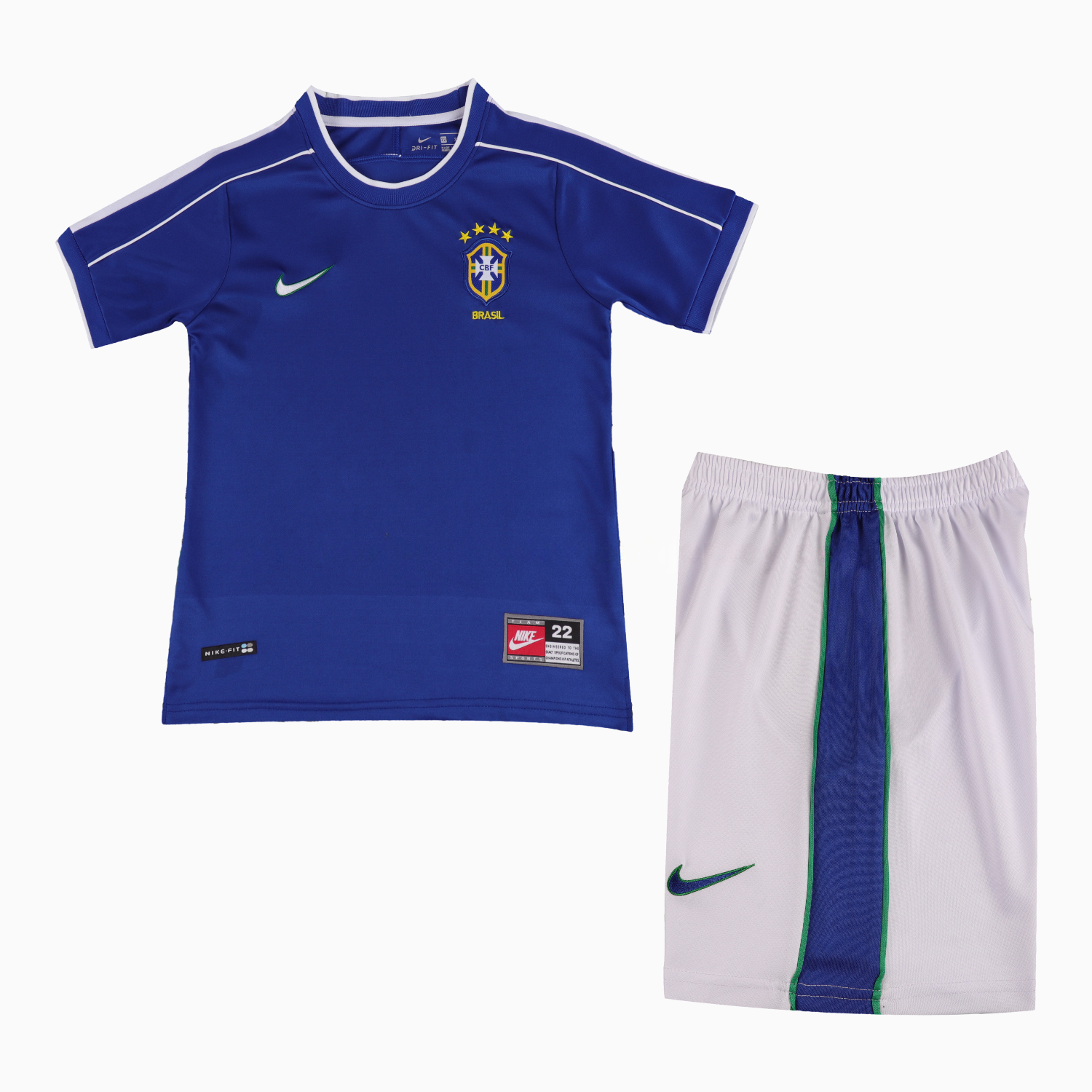 Retro Brazil 1998 Away Kids Kit - Unitedfutballjersey
