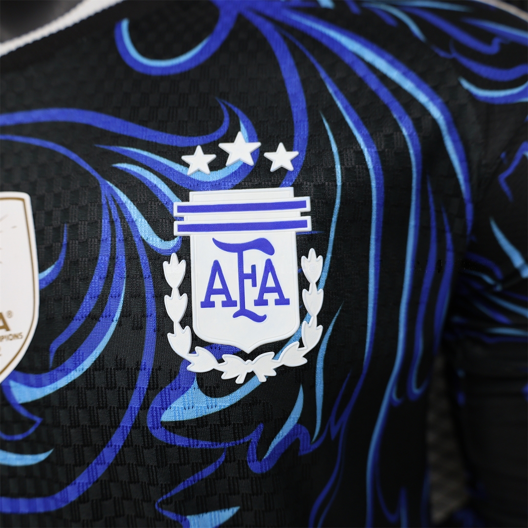 Argentina 2026 Away Deep Blue Long Sleeves Jersey - Player Version - Unitedfutballjersey