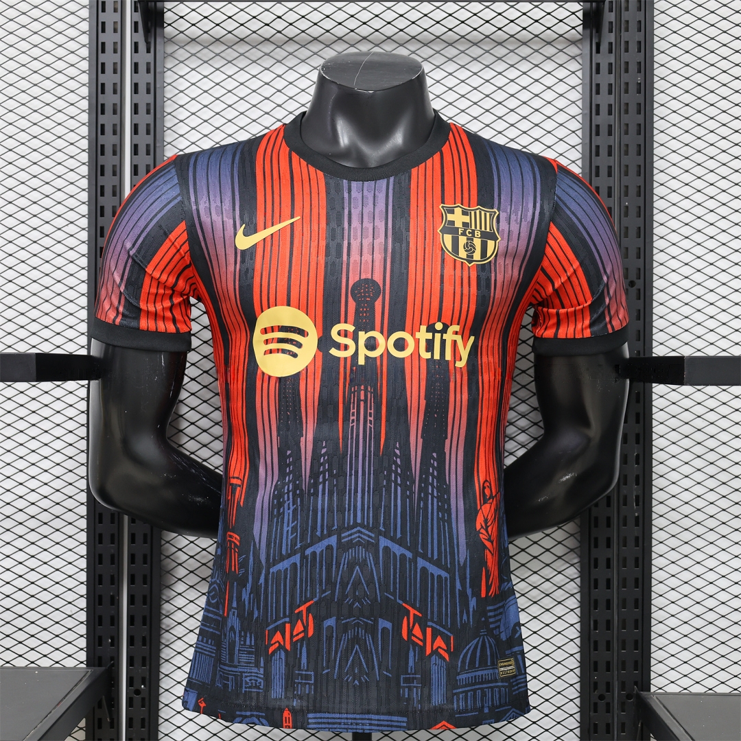 Barcelona 26-27 Grey With Red Special Jersey - Player Version - Unitedfutballjersey