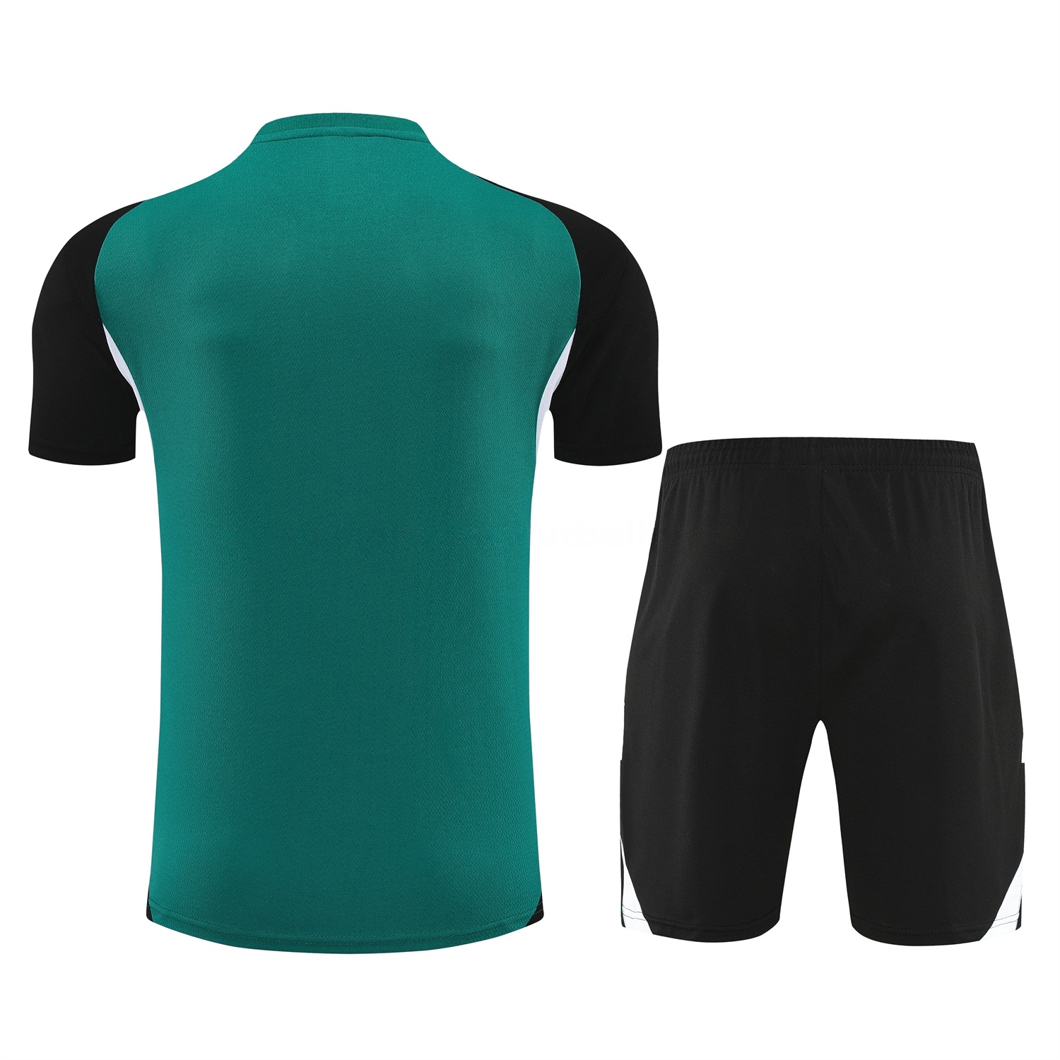 Liver.pool 25-26 Short-Sleeve Training Set - Green With Black Top & Black Shorts - Unitedfutballjersey