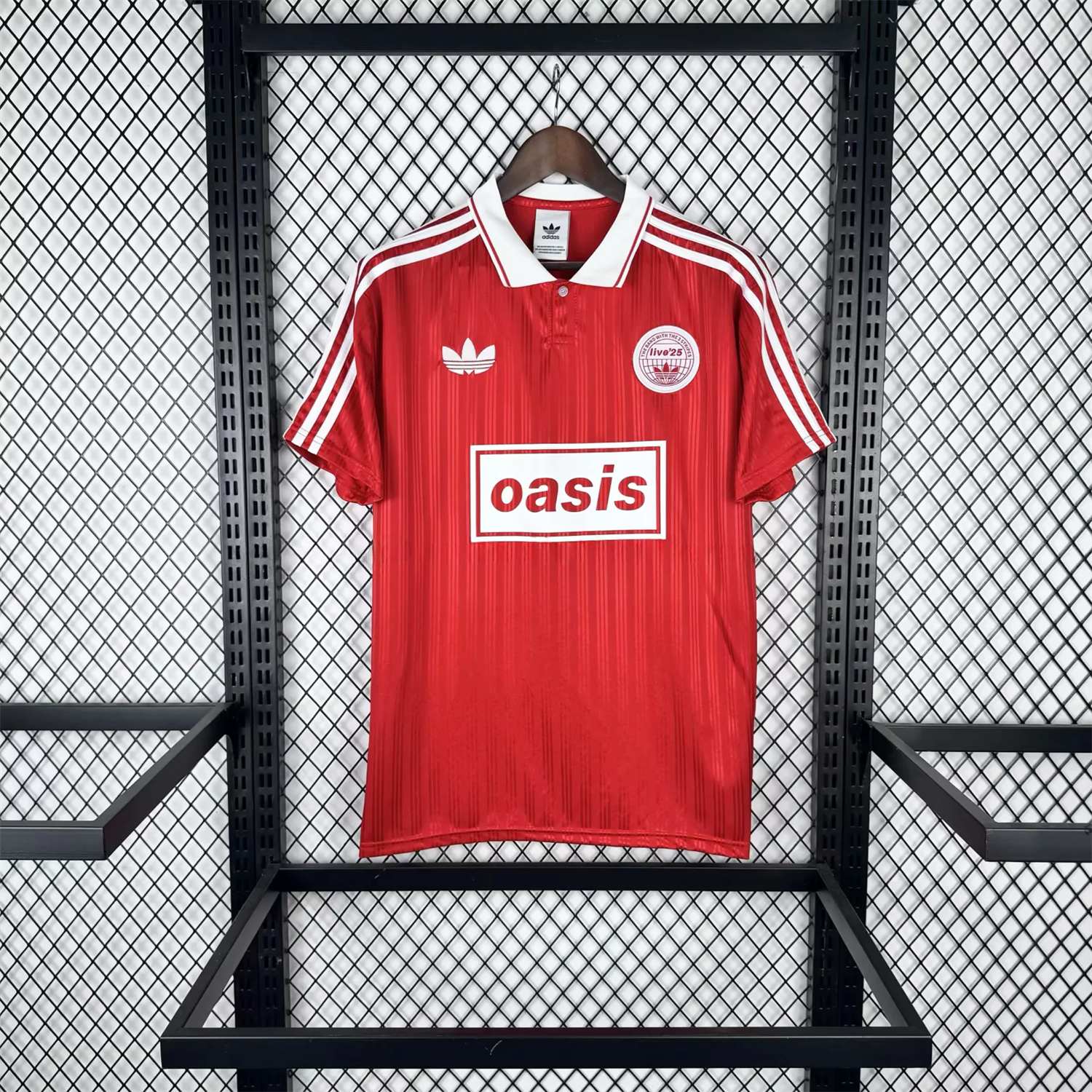 Bohemian 25-26 Oasis Originals Tour White Sponsors Red Jersey With Number 25 - Fans Version - Unitedfutballjersey