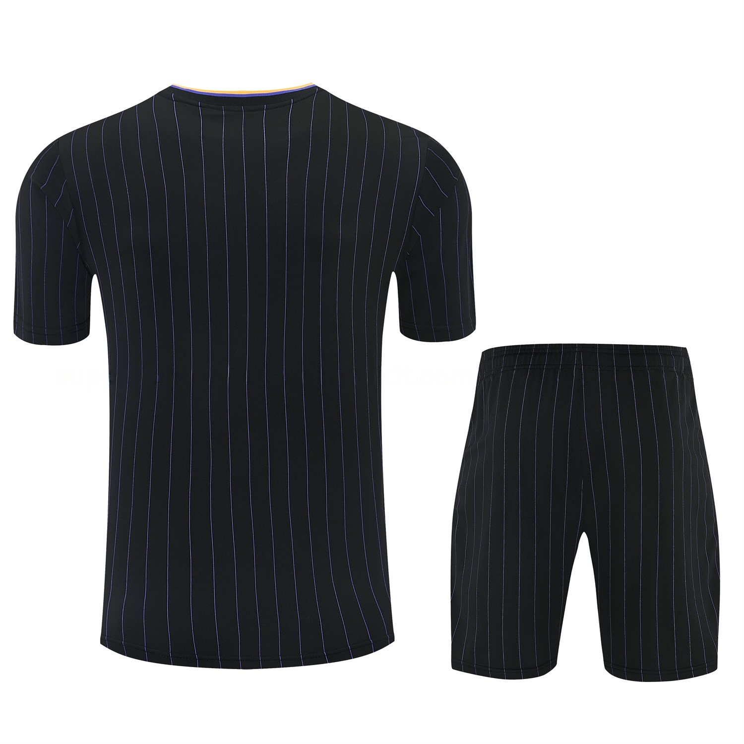 Manchester United 25-26 Retro Style Short-Sleeve Training Set - Black With Yellow Accents Top & Pants - Unitedfutballjersey