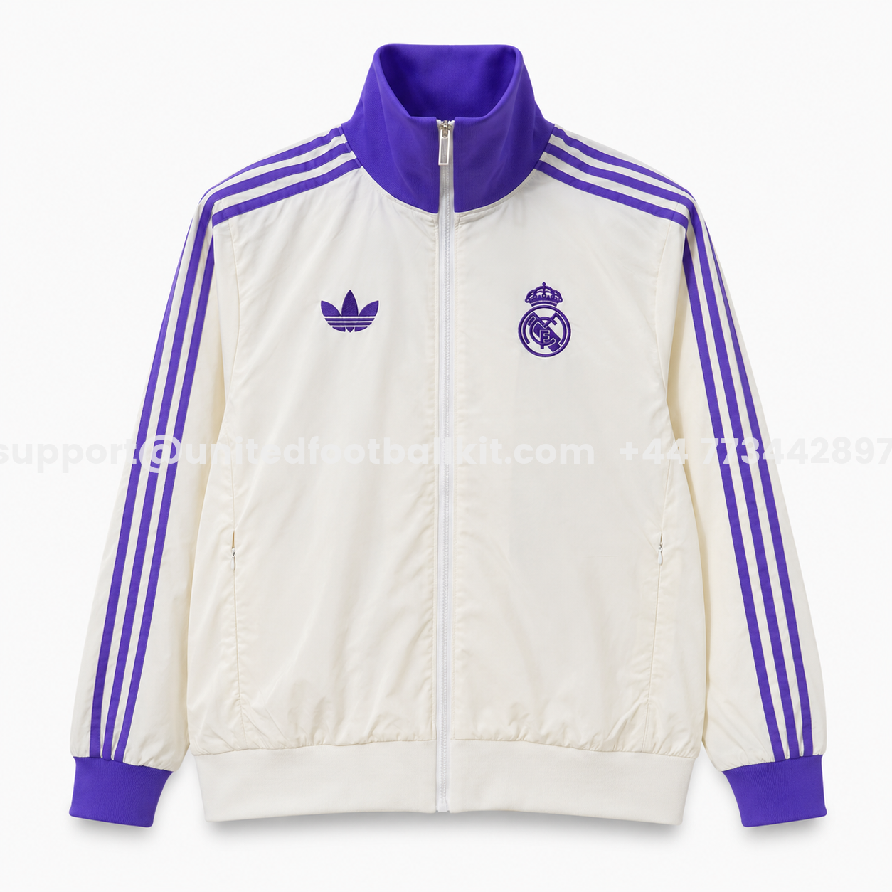 Retro Real Madrid 2024-25 Windbreaker Jacket - Purple And White - Unitedfutballjersey