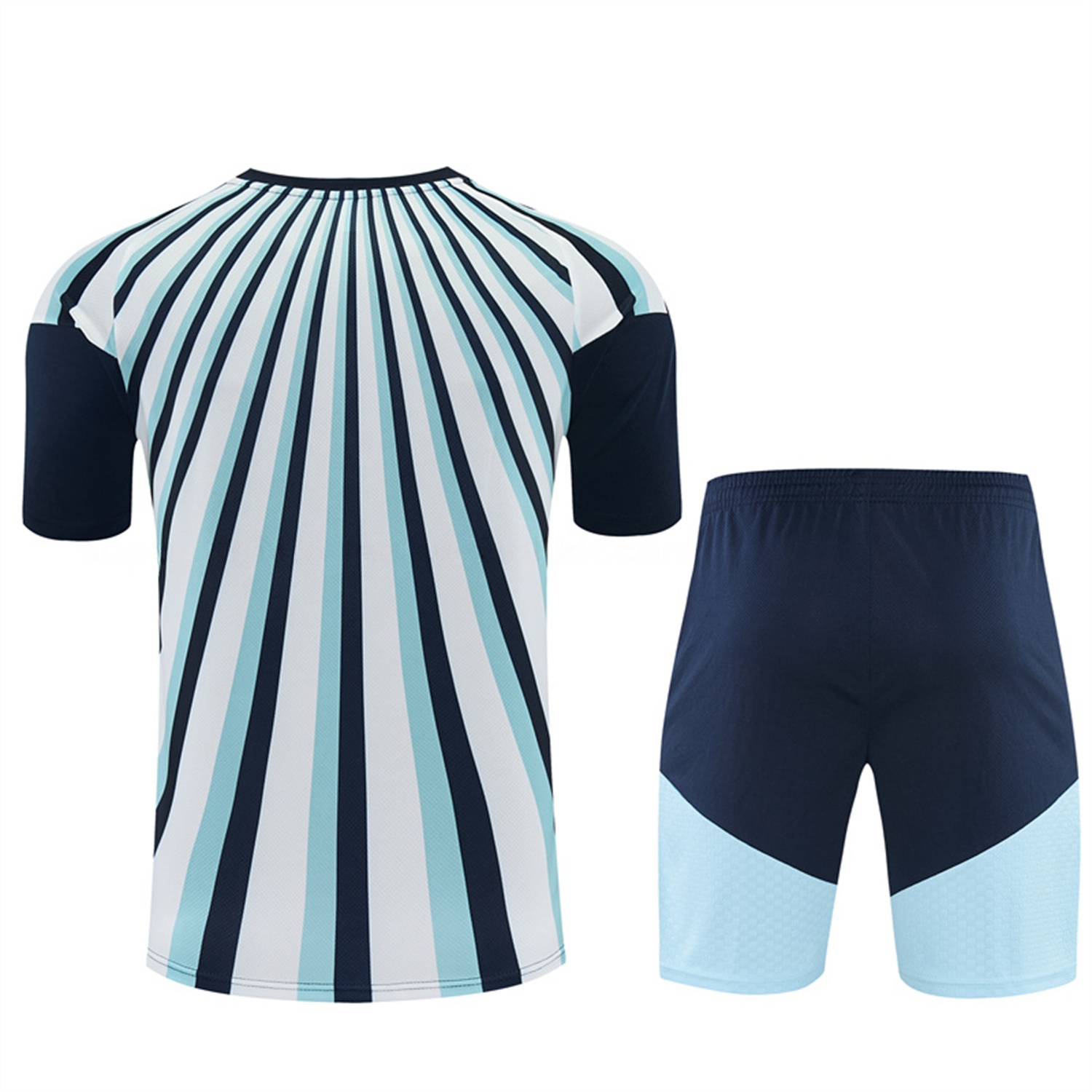 Argentina 2026 Kids Short-Sleeve Training Set - Blue Rays Top and Blue Shorts - Unitedfutballjersey