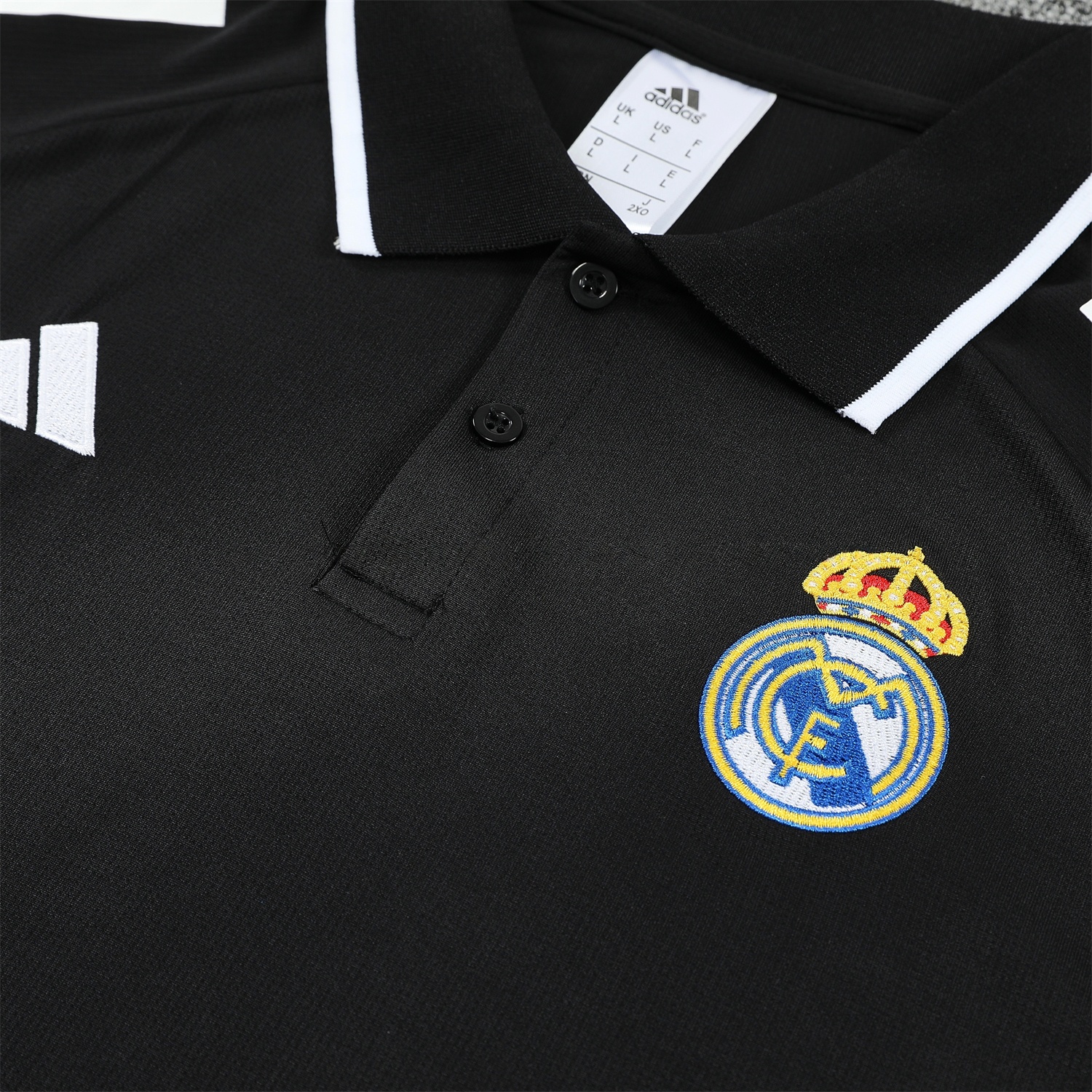 Real Madrid 25-26 POLO Short-Sleeve Training Set - Black Top and Black Pants - Unitedfutballjersey