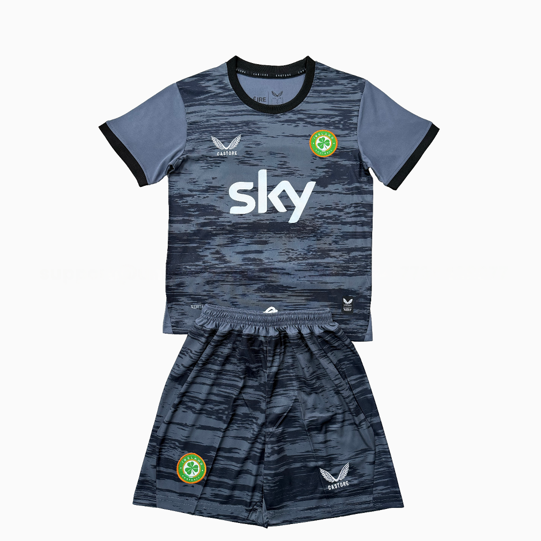 Ireland 25-26 Black Goalkeeper Kids Kit - Unitedfutballjersey