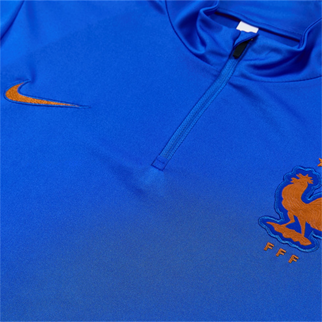 France 2026 Kids Long Sleeve Training Set - Royal Blue Top & Pants - Unitedfutballjersey