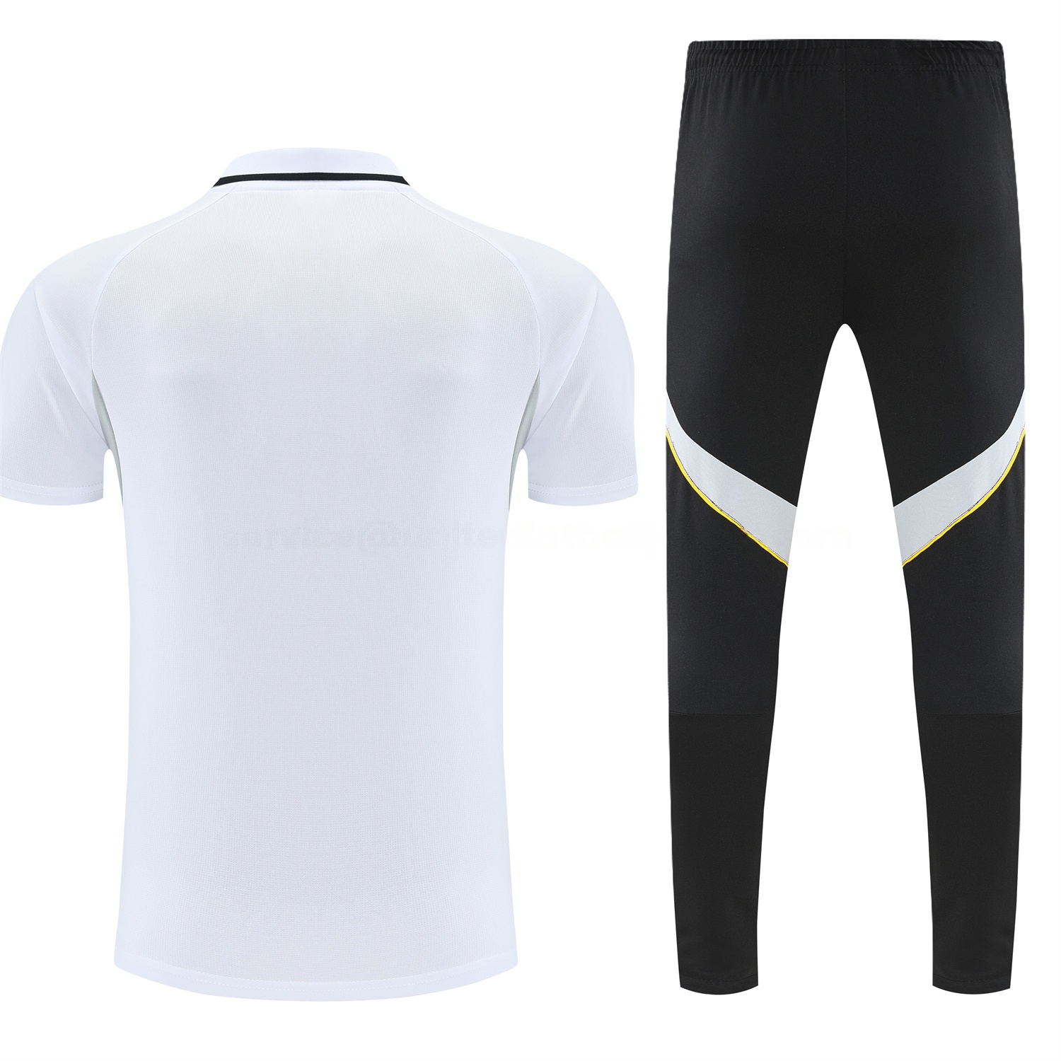 Real Madrid 25-26 POLO Short-Sleeve Training Set - White Top and Black Pants - Unitedfutballjersey