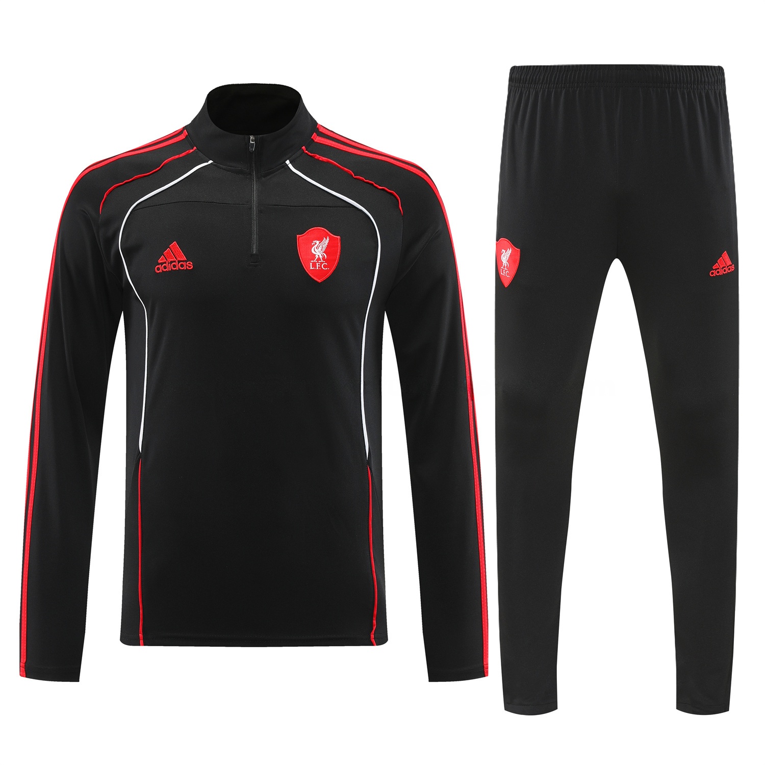 Liver.pool 25-26 Long Sleeve Training Set - Black Top & Pants - Unitedfutballjersey