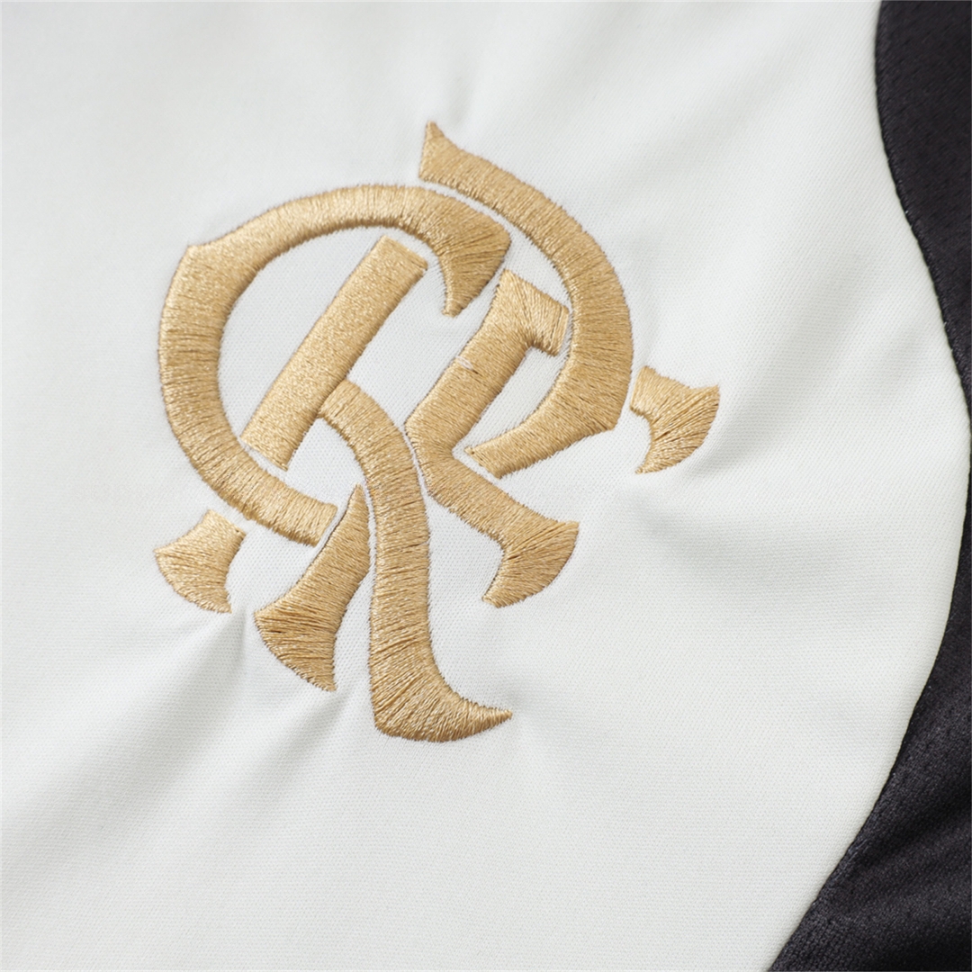Flamengo 2026 Long Sleeve Training Set - White Top & Black Pants - Unitedfutballjersey
