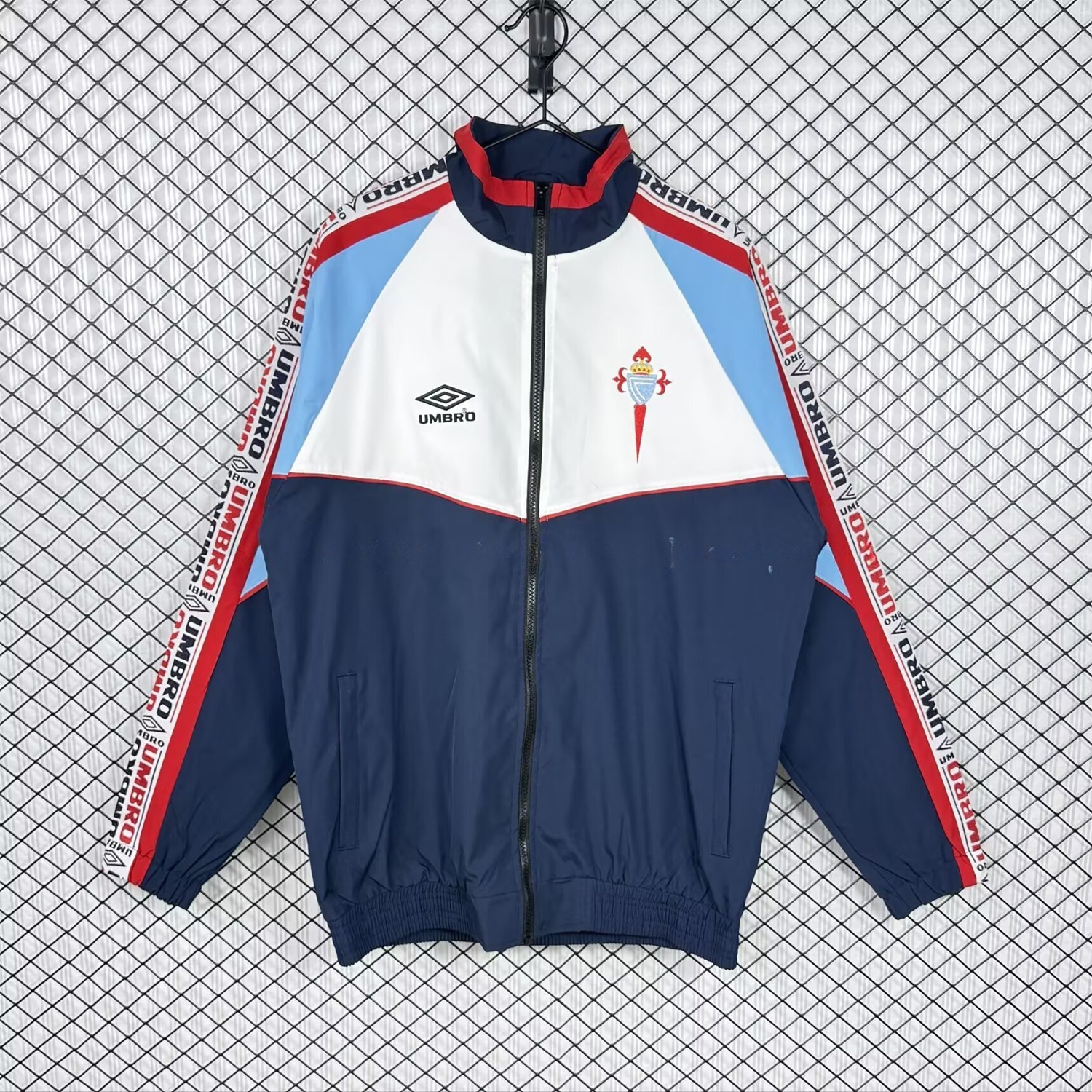 Retro Celta Vigo 1998-99 Windbreaker Jacket - White And Blue - Unitedfutballjersey
