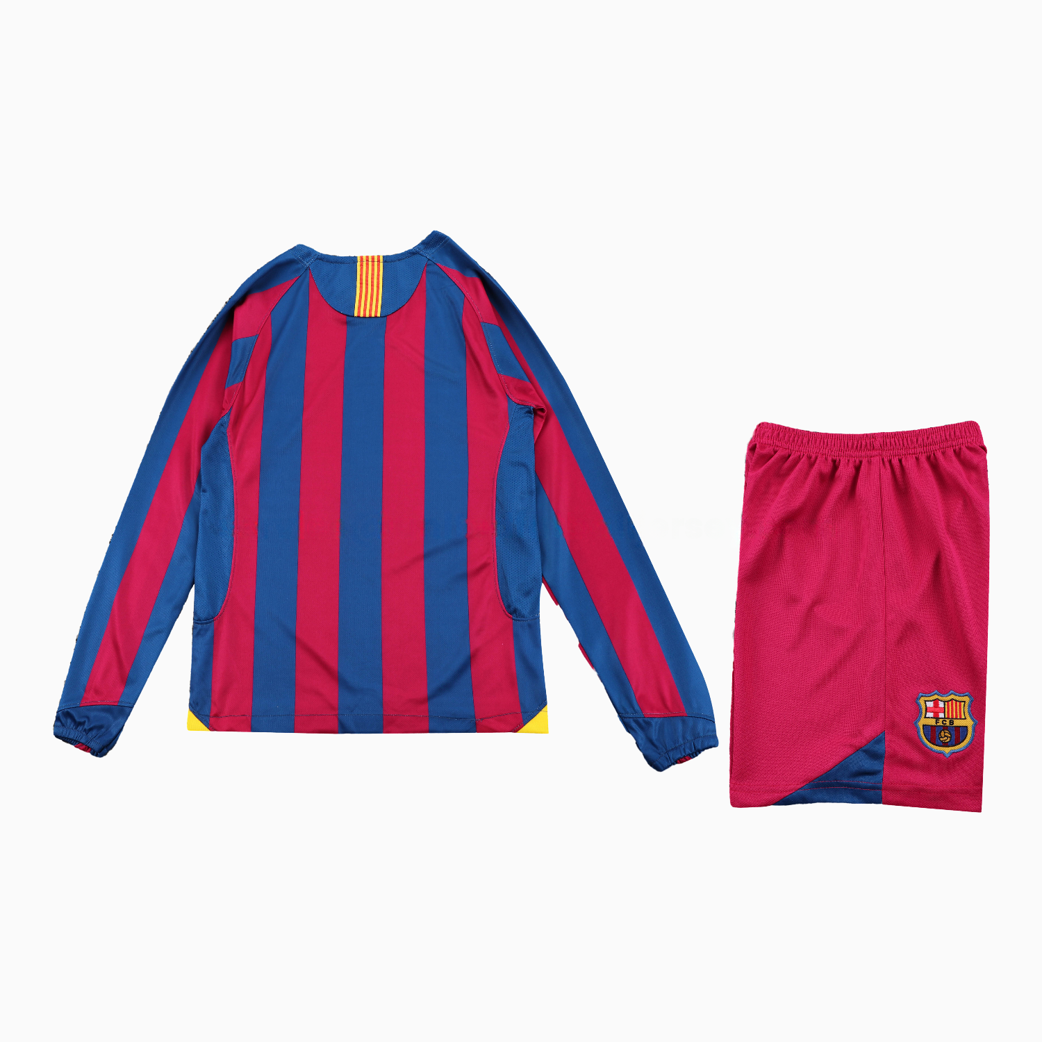 Retro Barcelona 2005-06 Home Long Sleeve Kids Kit - Unitedfutballjersey