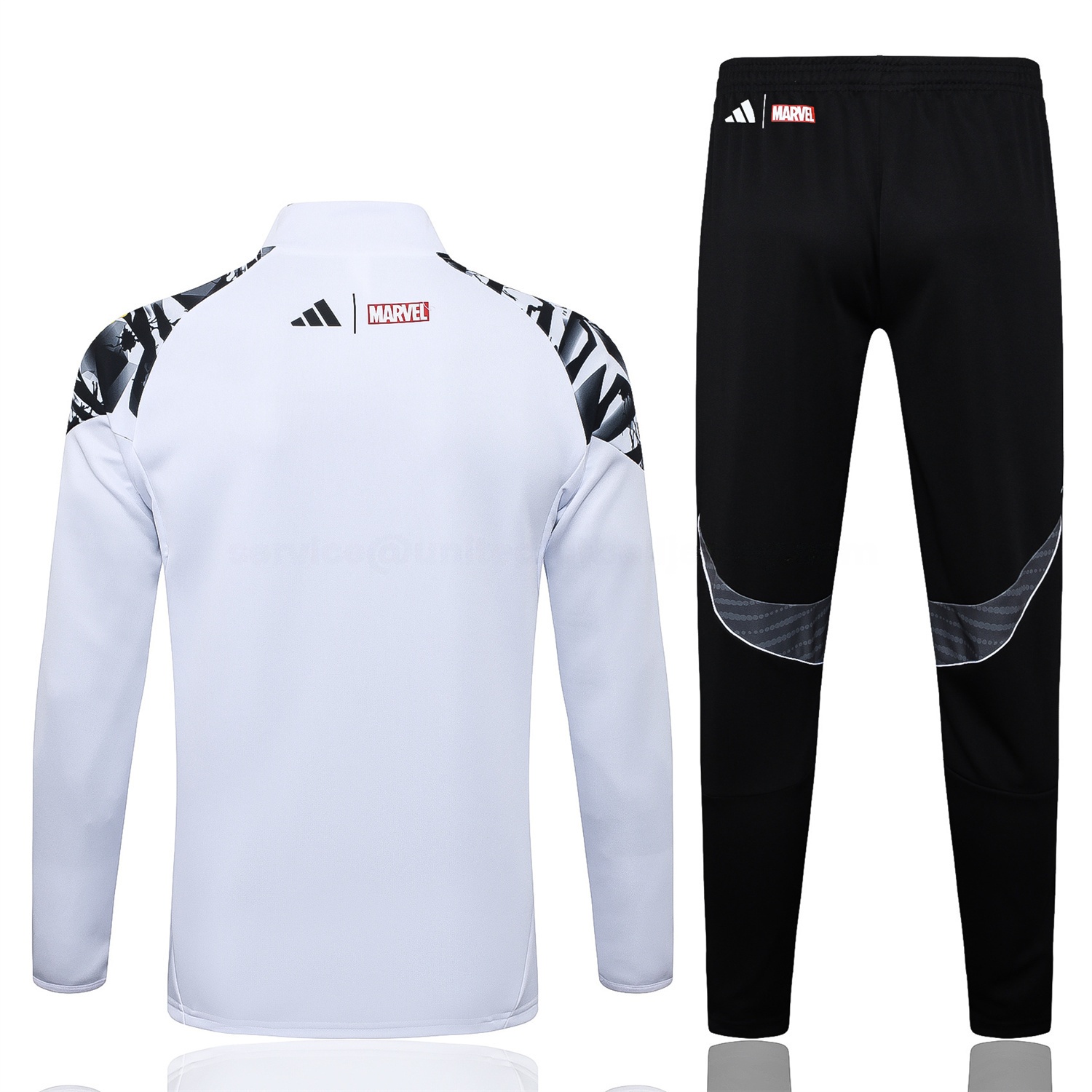 Real Madrid 25-26 Unsponsored Long Sleeve Training Set - White Top & Black Pants - Unitedfutballjersey