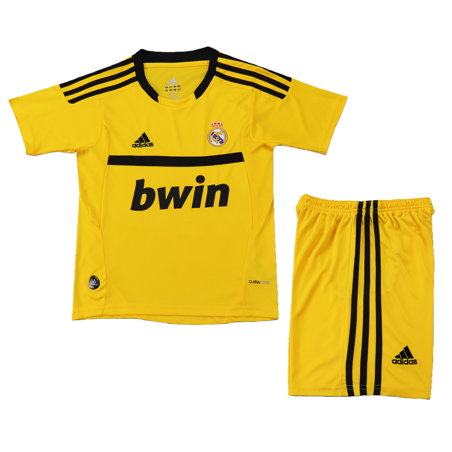Retro Real Madrid 2011-12 Yellow Goalkeeper Kids Kit - Unitedfutballjersey