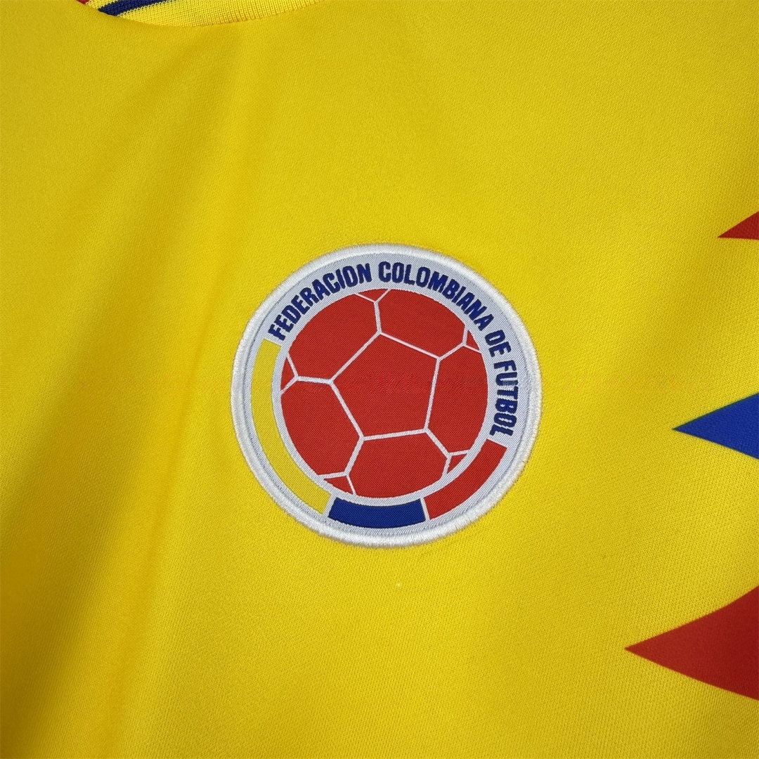 Retro Colombia 1990 Home Long Sleeves Jersey - Fans Version - Unitedfutballjersey