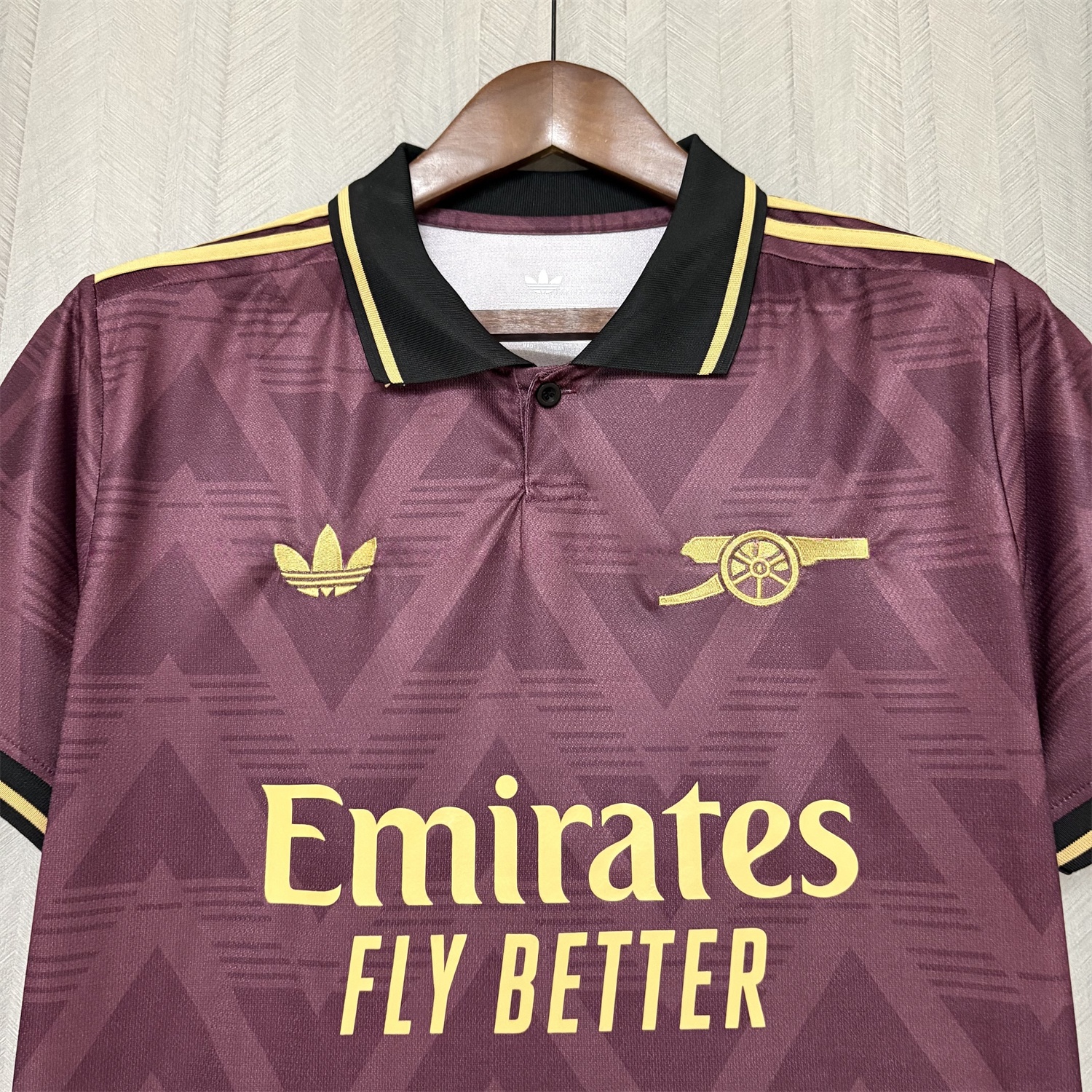Arsenal 26-27 Yellow Sponsors Wine Red Special Jersey - Fans Version - Unitedfutballjersey