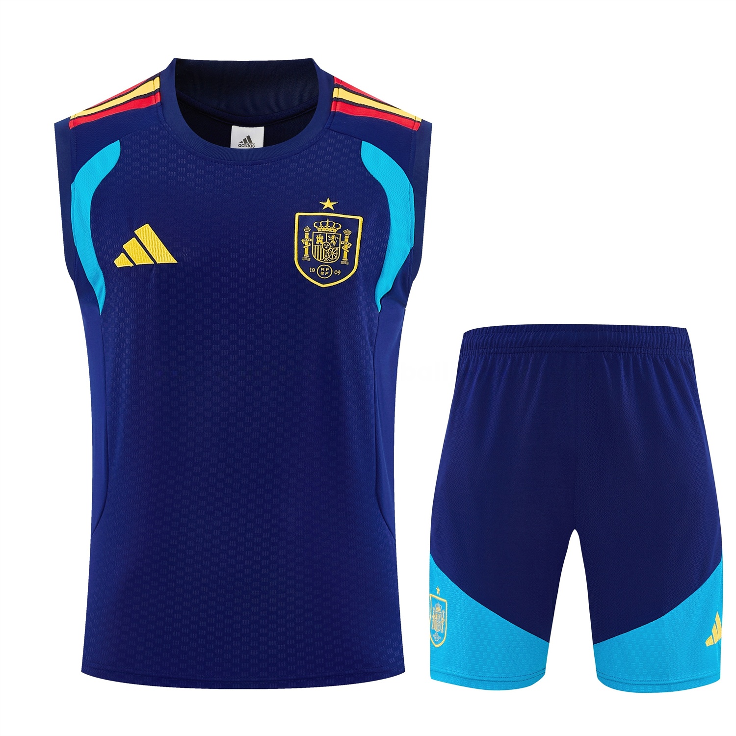 Spain 2026 Vest Training Set - Dark Blue Vest and Shorts - Unitedfutballjersey