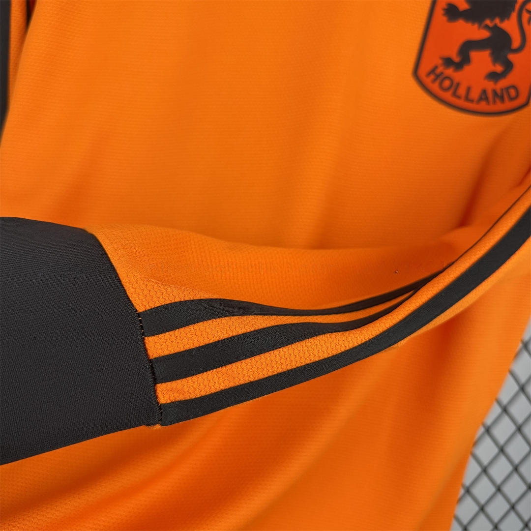 Retro Netherlands 1980 Home Long Sleeves Jersey - Fans Version - Unitedfutballjersey