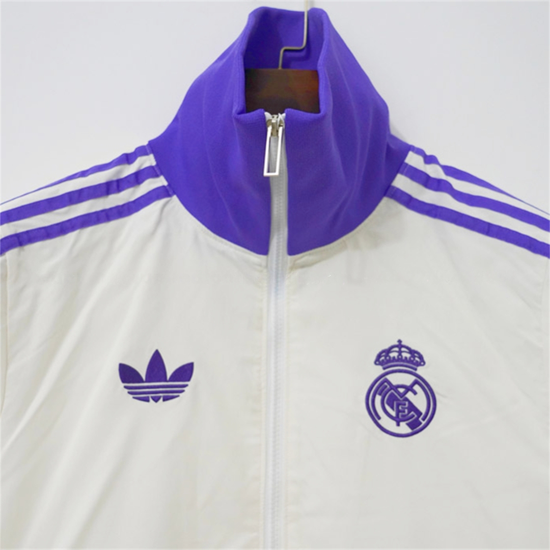 Retro Real Madrid 2024-25 Windbreaker Jacket - Purple And White - Unitedfutballjersey