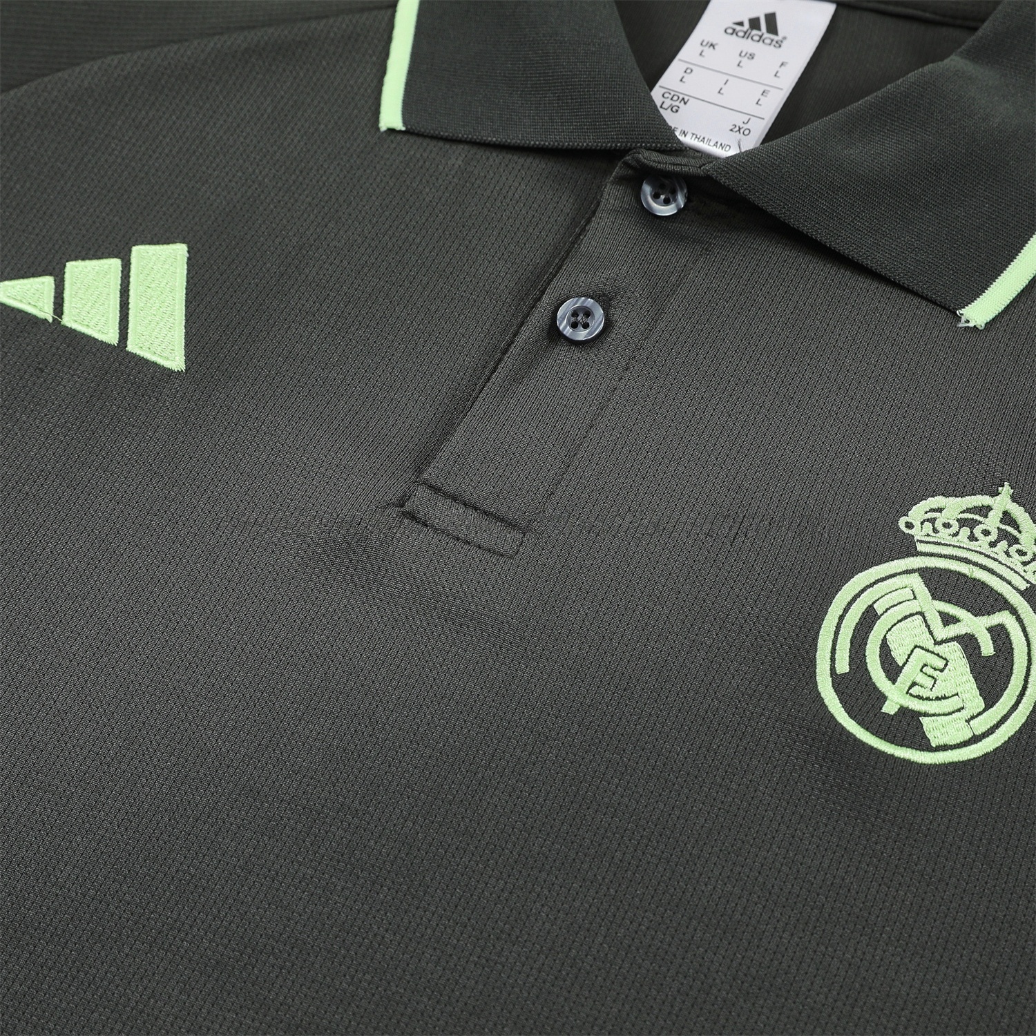 Real Madrid 25-26 POLO Short-Sleeve Training Set - Dark Grey Top and Pants - Unitedfutballjersey