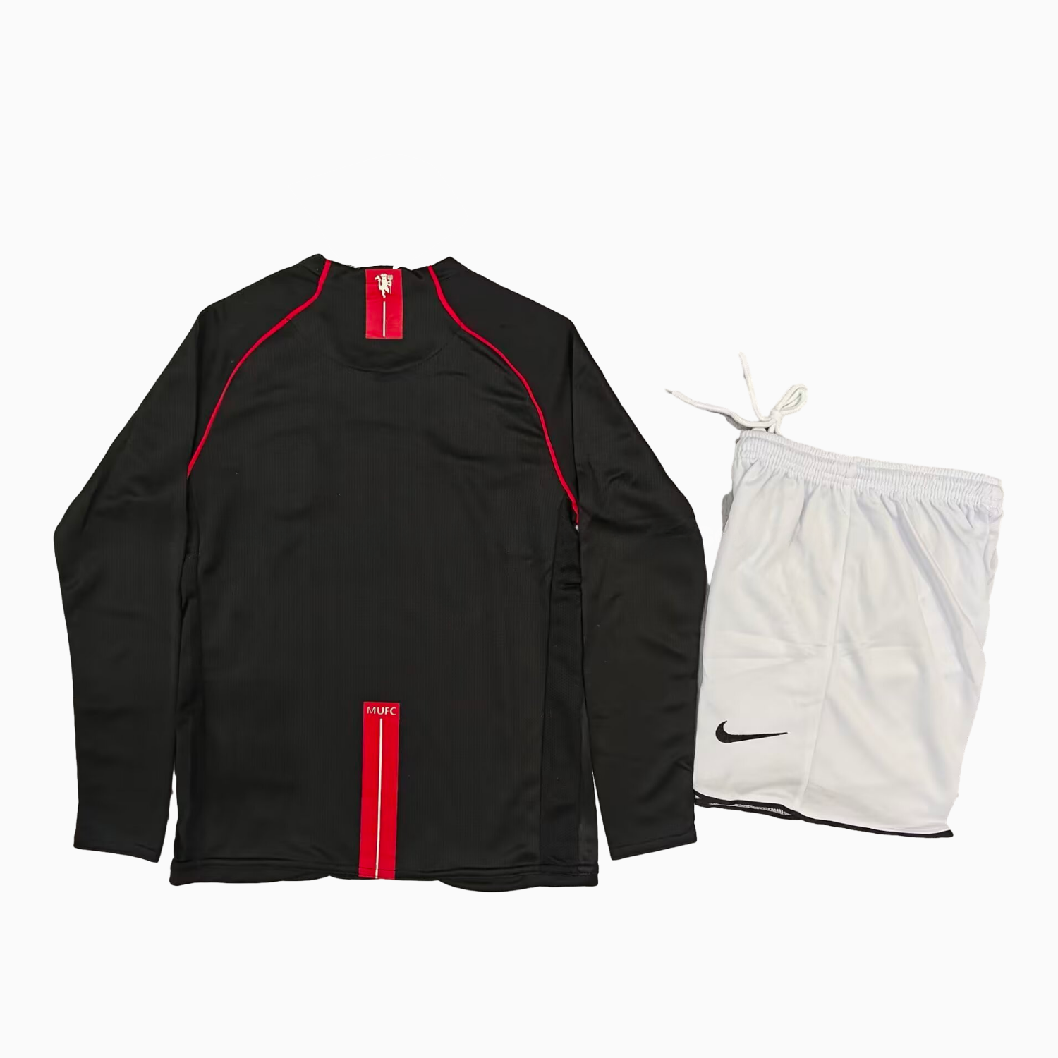 Retro Manchester United 2007-08 Away Black Kids Kit - Unitedfutballjersey