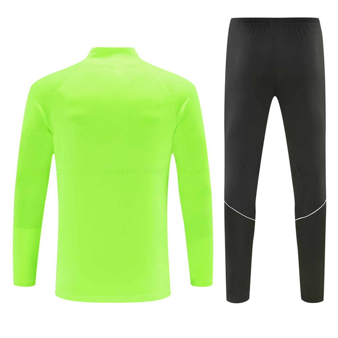 Atletico Madrid 26-27 Kids Long Sleeves Training Set - Neon Green Top & Black Pants - Unitedfutballjersey