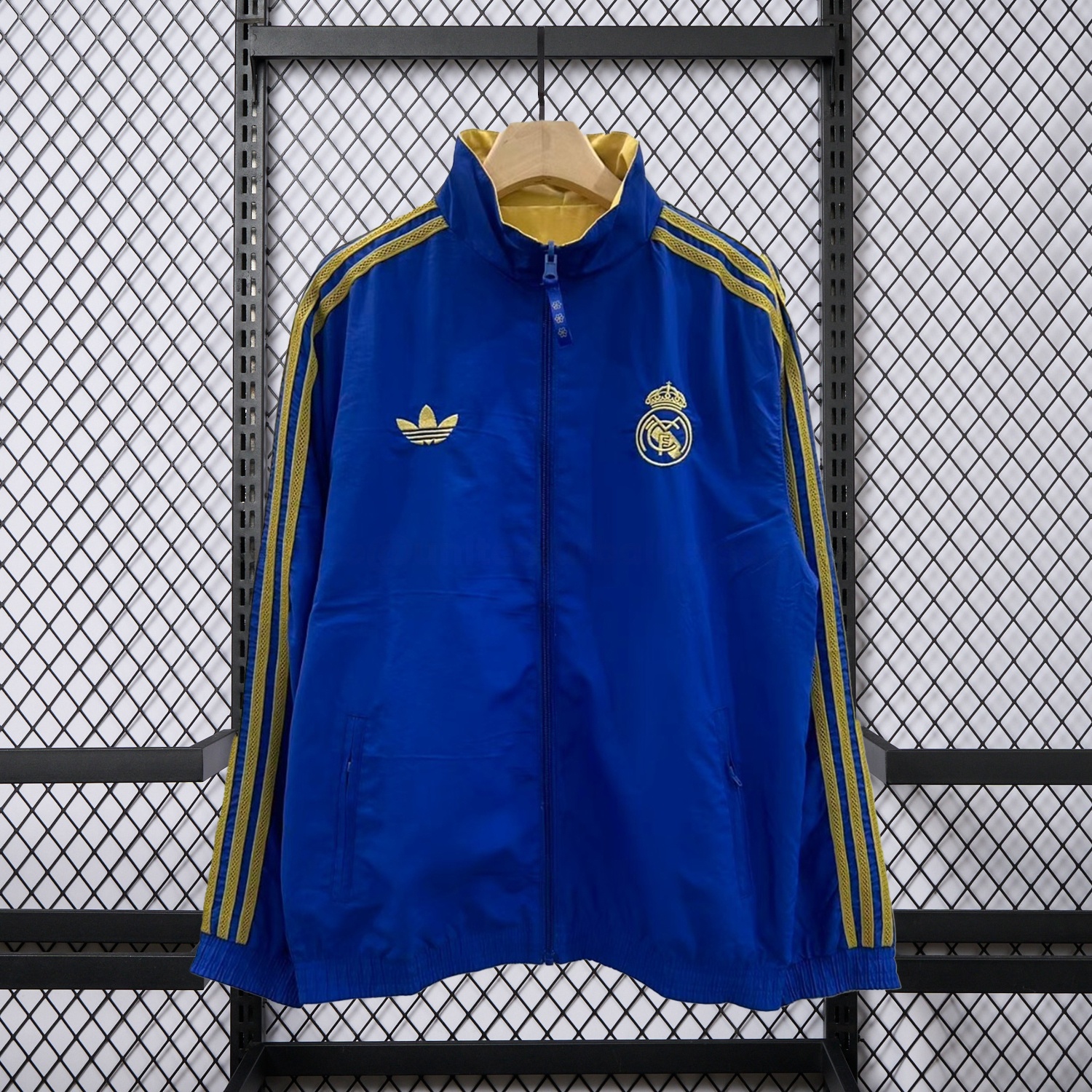 Real Madrid 25-26 Cultural Story Chinese Lucky Double Sided Windbreaker Jacket - Blue - Unitedfutballjersey