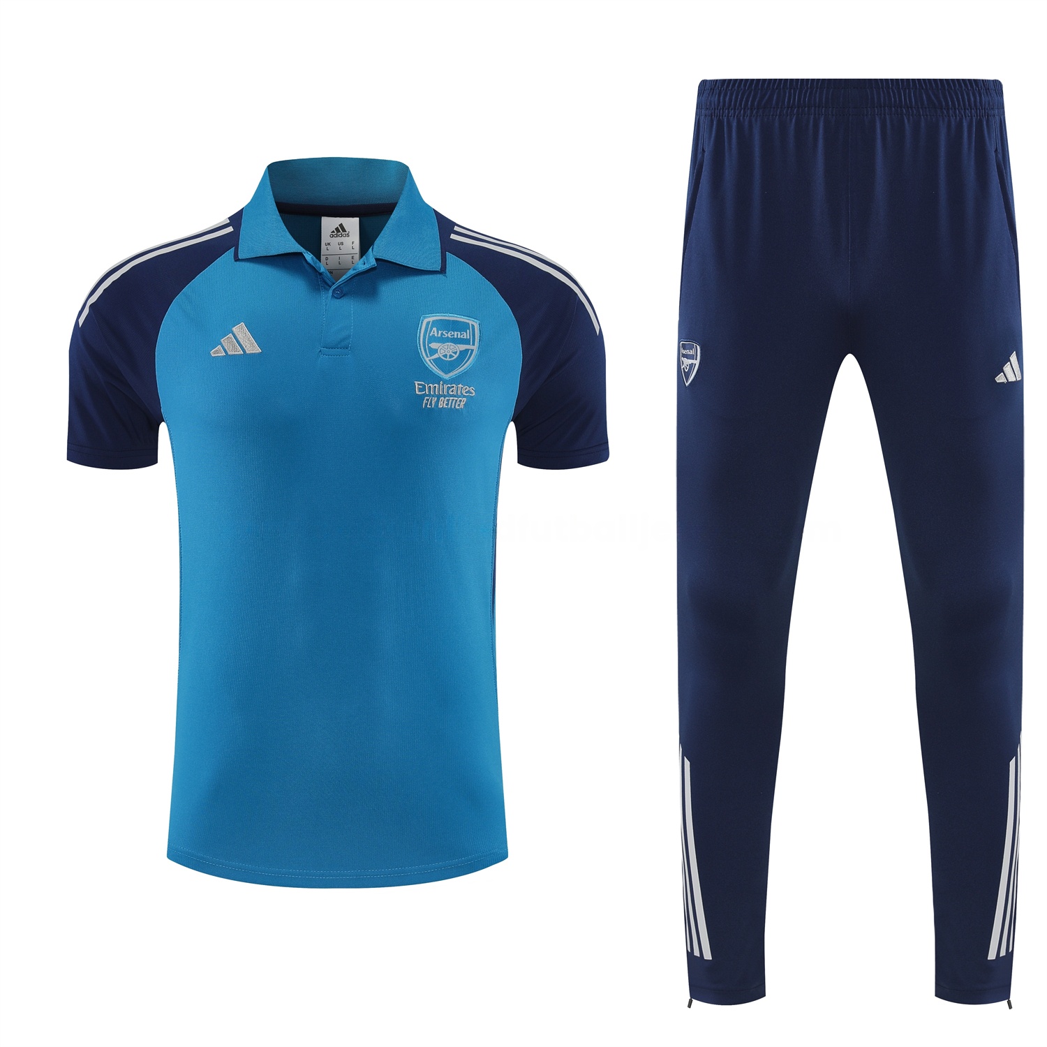 Arsenal 25-26 POLO Short-Sleeve Training Set - Royal Blue Top and Deep Blue Pants - Unitedfutballjersey