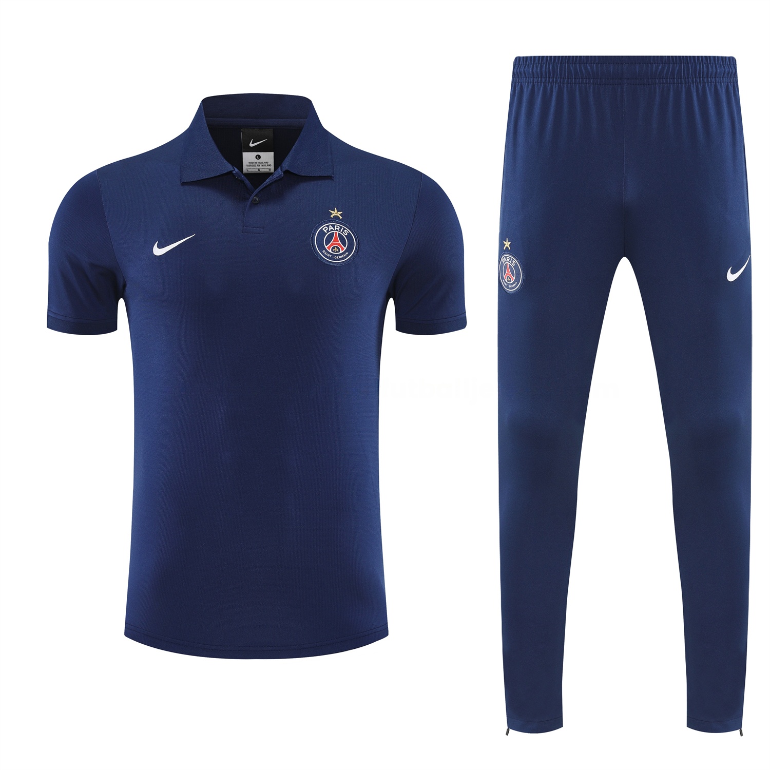 Paris Saint-Germain PSG 25-26 POLO Short-Sleeve Training Set - Dark Blue Top and Pants - Unitedfutballjersey