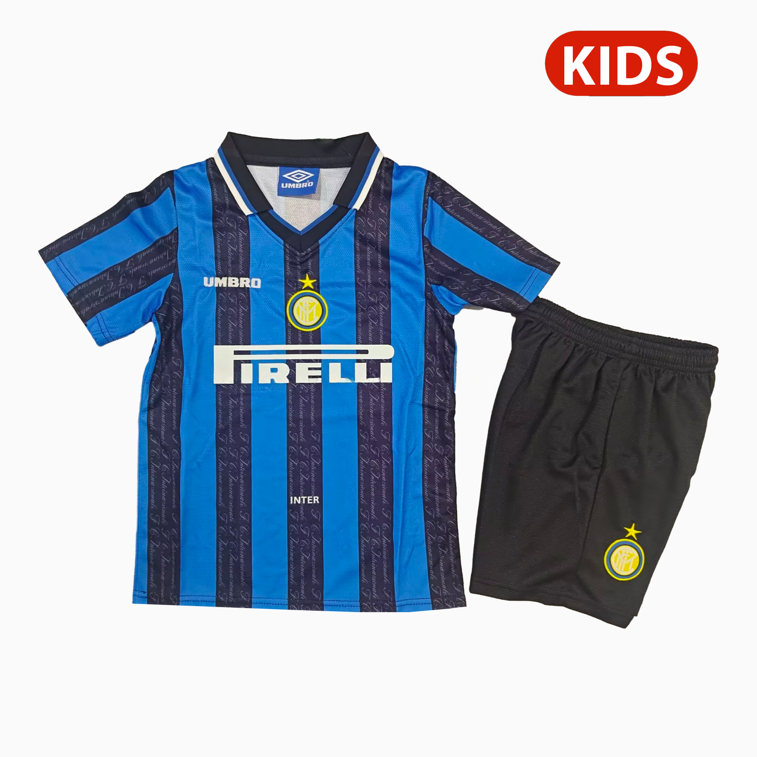 Retro Inter Milan 1997-98 Home Kids Kit - Unitedfutballjersey