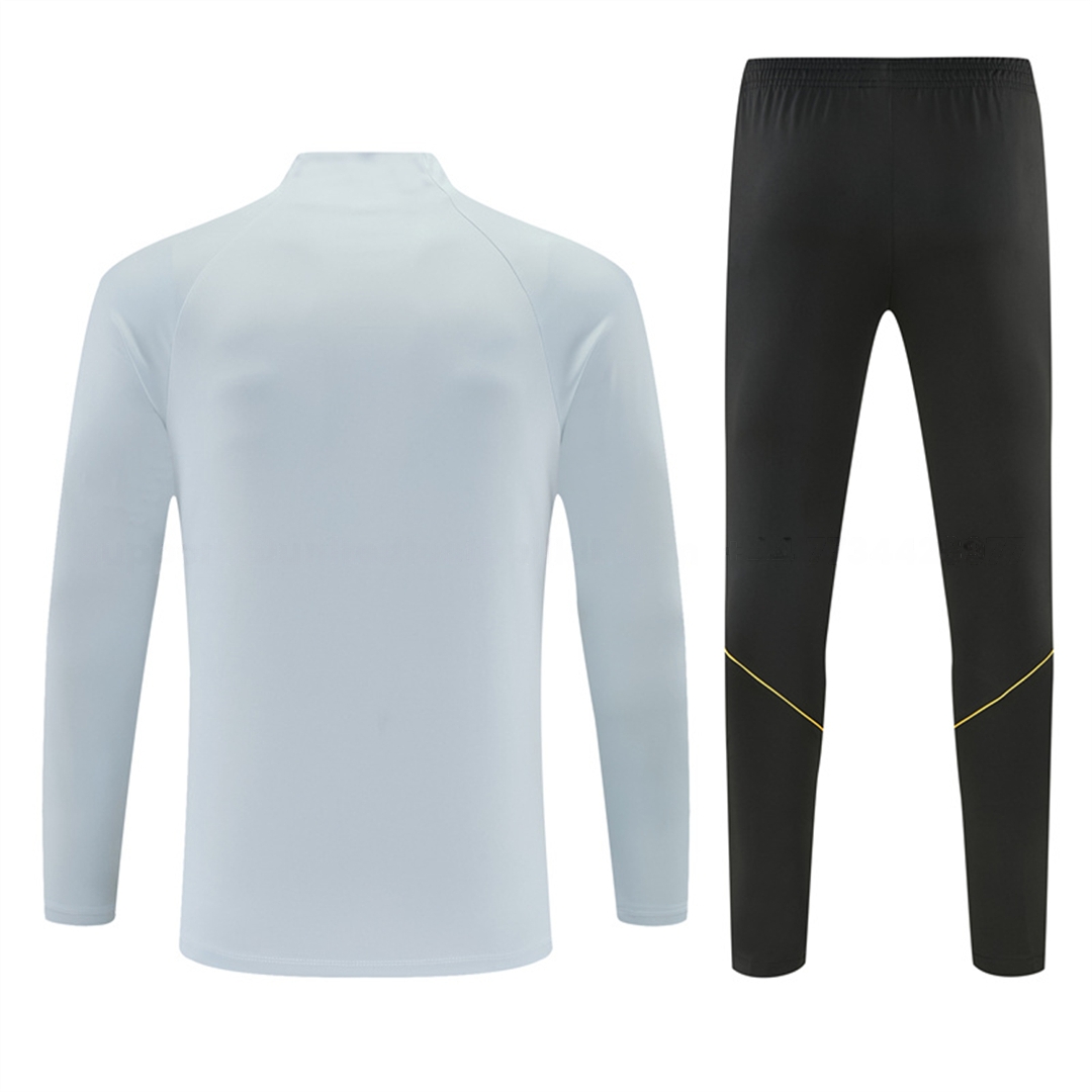 Barcelona 26-27 Kids Long Sleeves Training Set - Light Grey Top & Black Pants - Unitedfutballjersey